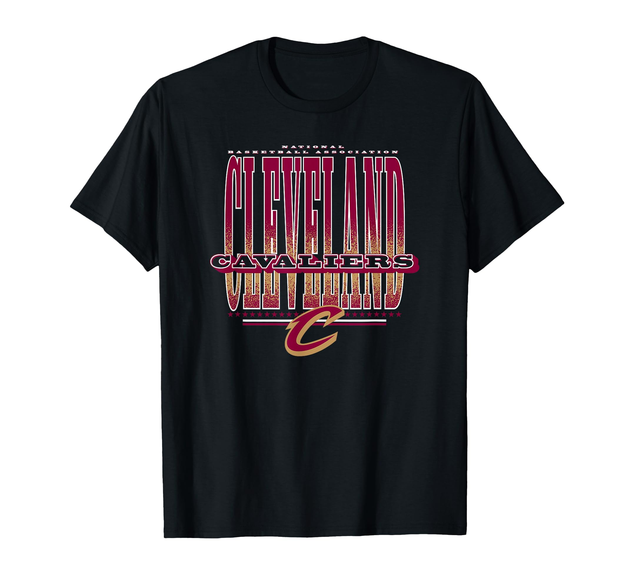Cleveland Cavaliers NBA Black Small Straight Stretch T-Shirt