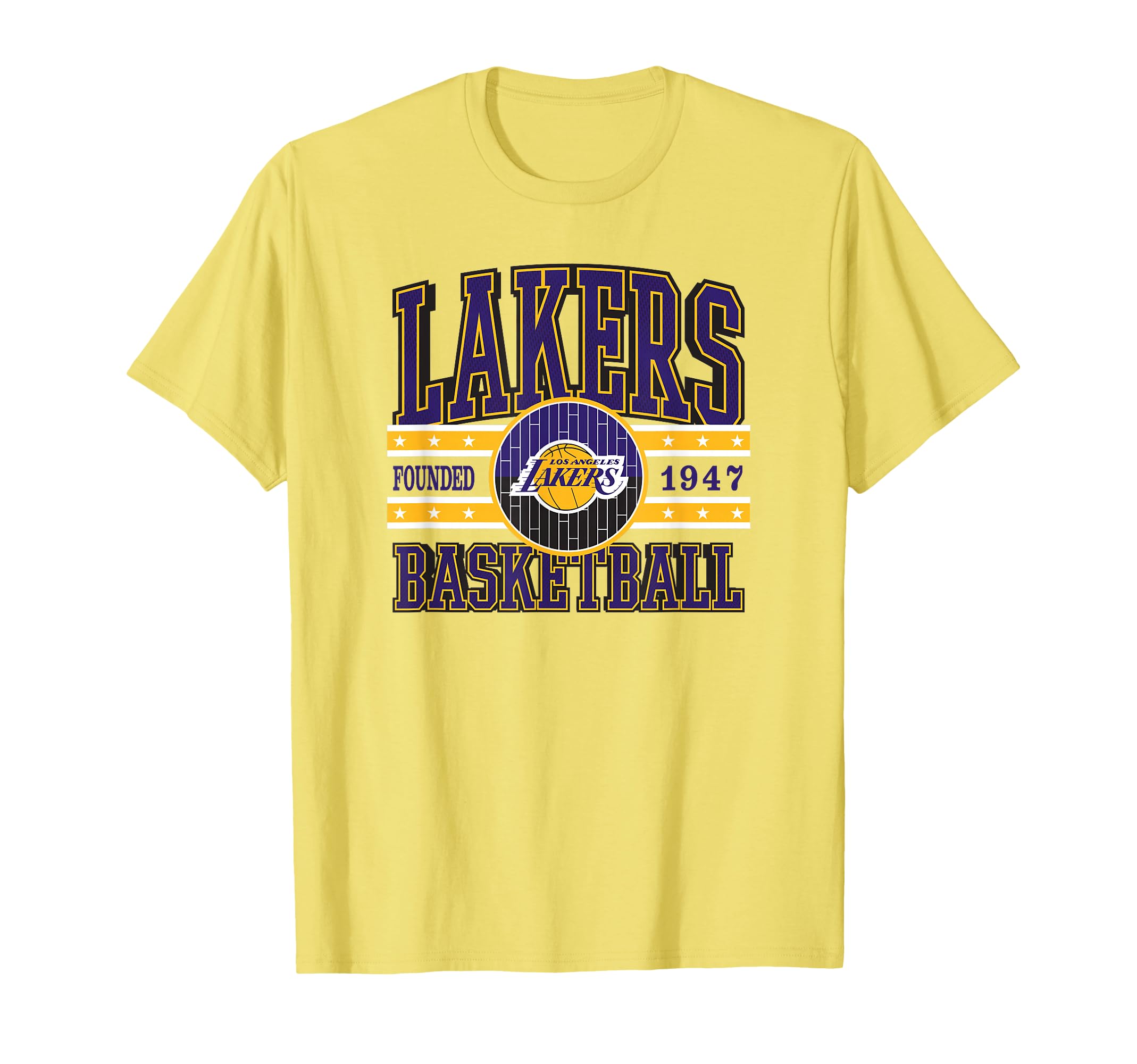 LOS ANGELES LAKERS NBA Los Angeles Lakers Courtside Grey Classic Fit Crew Neck T-Shirt