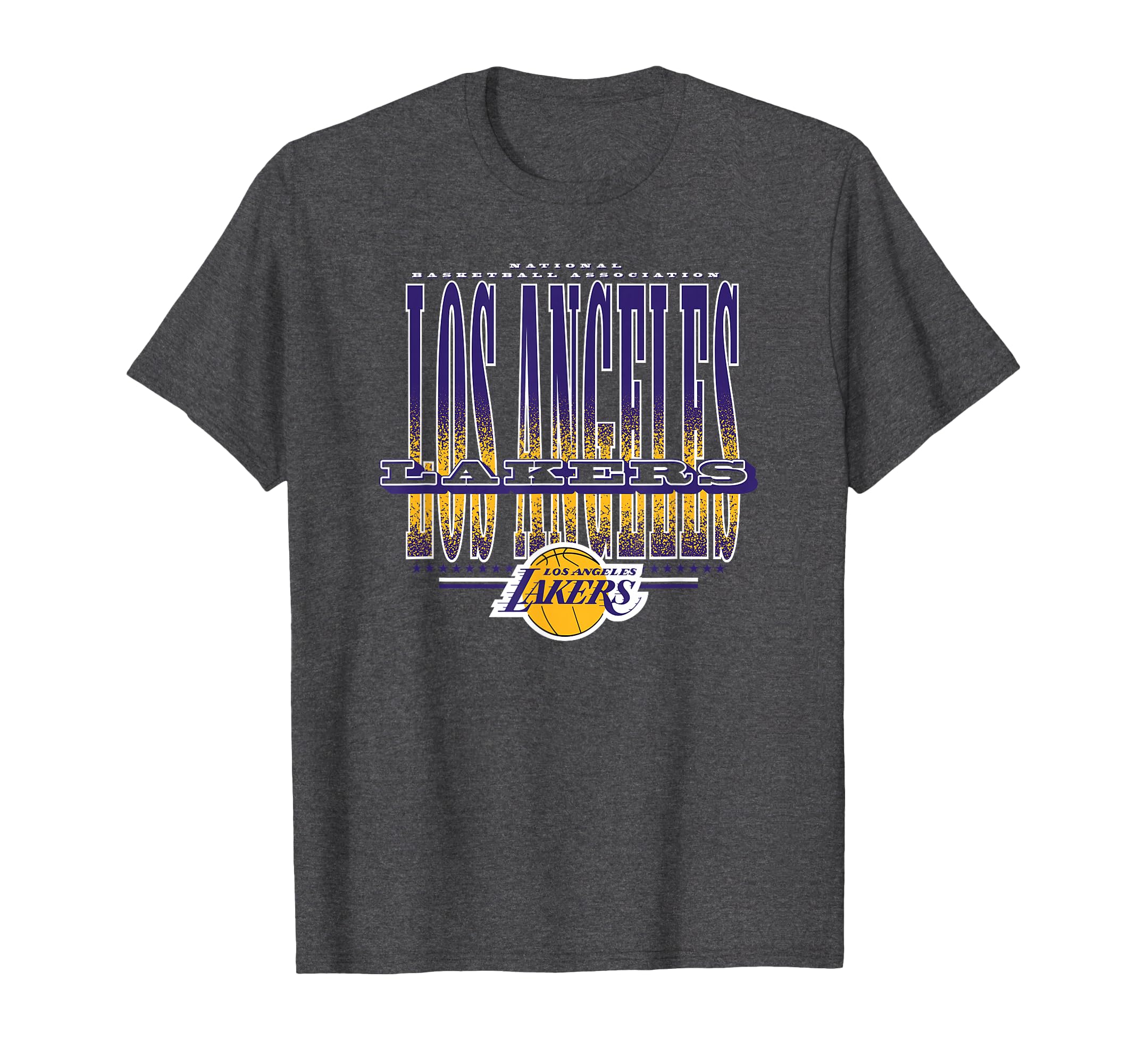 LOS ANGELES LAKERS NBA Stretch T-Shirt, Grey, Small, Classic Fit, Short Sleeve, Unisex-Adults & Unisex-Kids