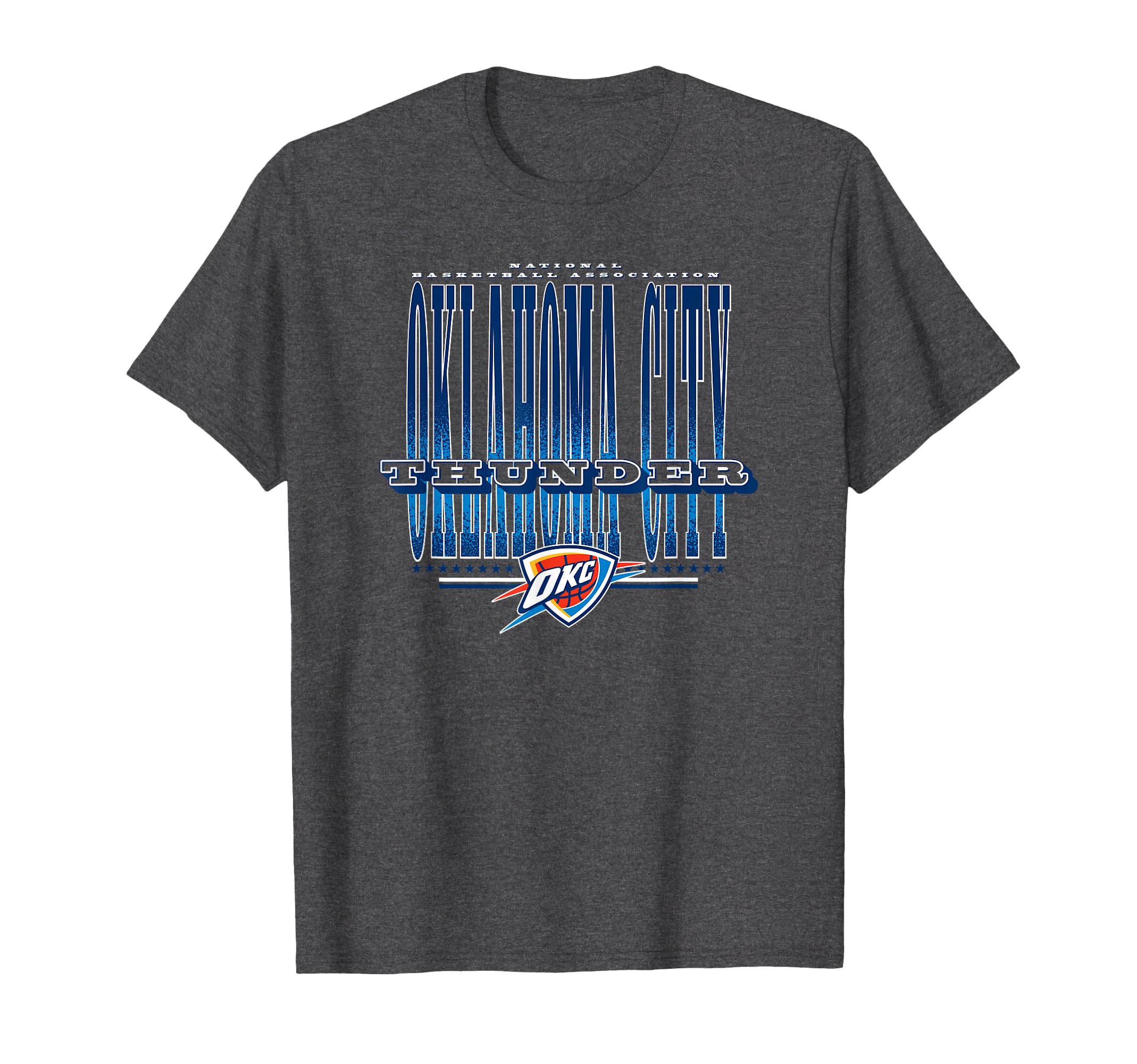 Oklahoma City Thunder T-Shirt, Men's Grey, Small, Short Sleeve, V-Neck, Polyester 100%