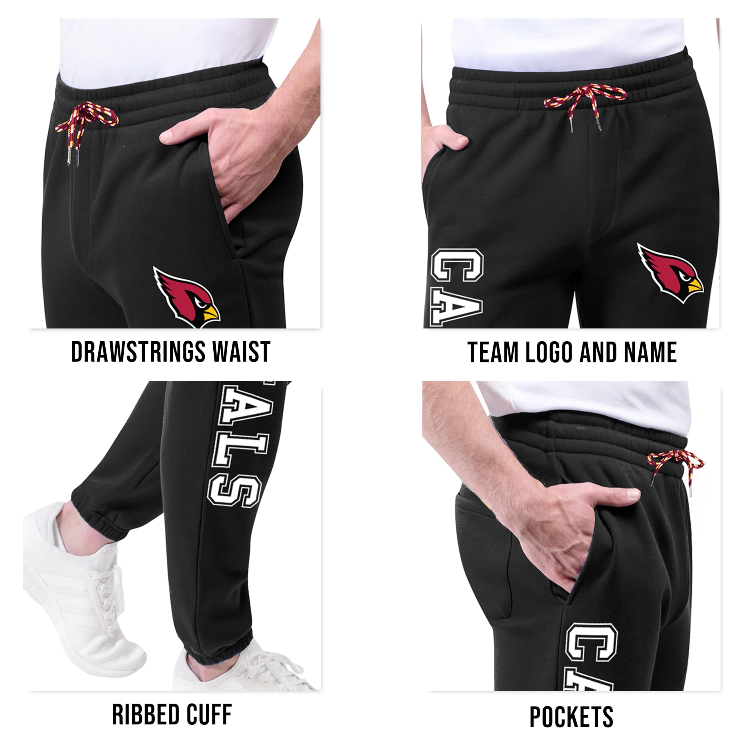 Ultra Game Adults NFL Official Active Super Soft Fleece Game Day Jogger Sweatpants - Image 4