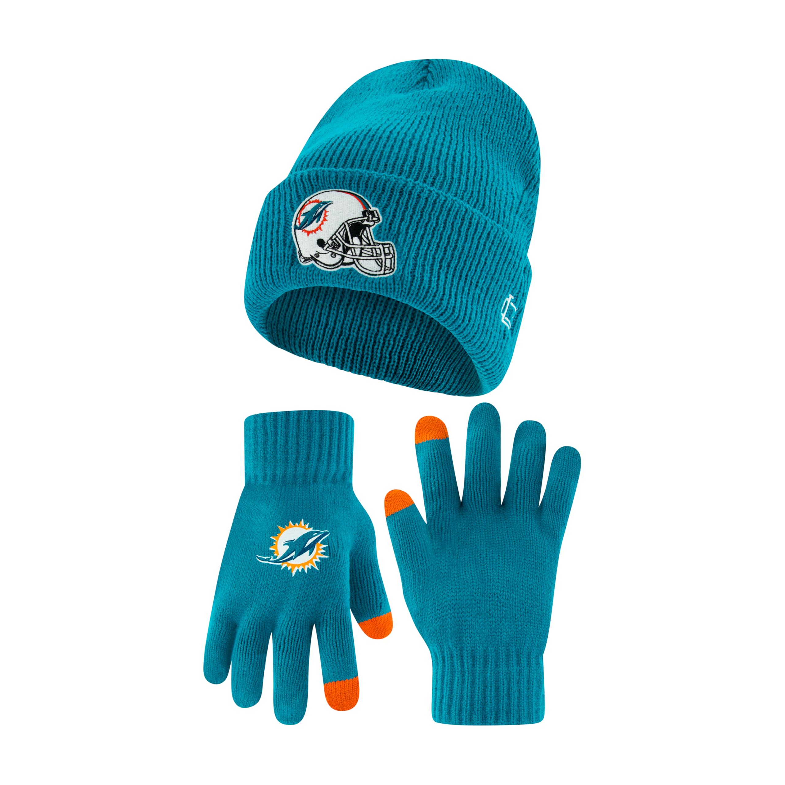 Ultra Game Adults NFL Official Super Soft Heritage Logo Winter Beanie Knit Hat with Extra Warm Touch Screen Gloves