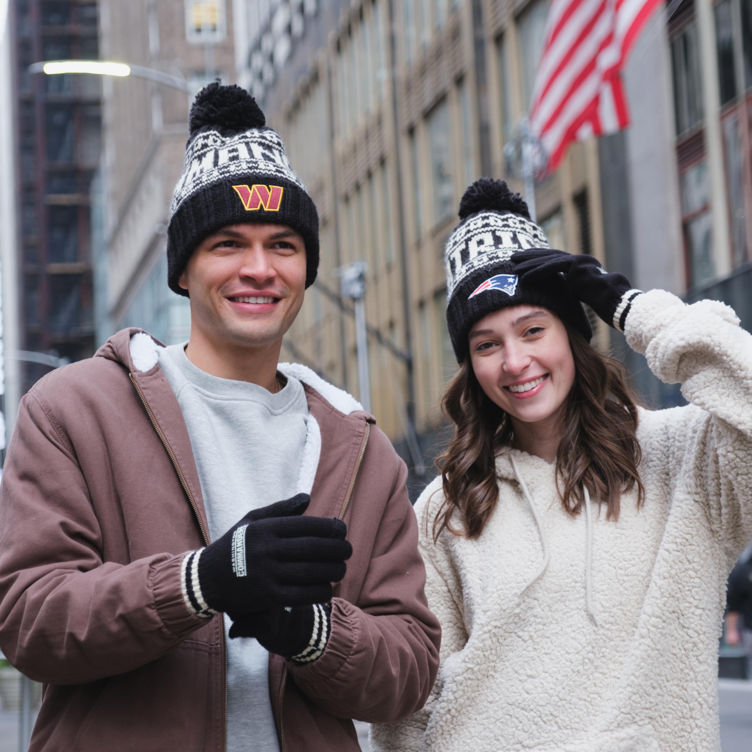 Ultra Game Adults NFL Official Super Soft Winter Beanie Knit Hat With Warm Touch Screen Gloves - Image 5