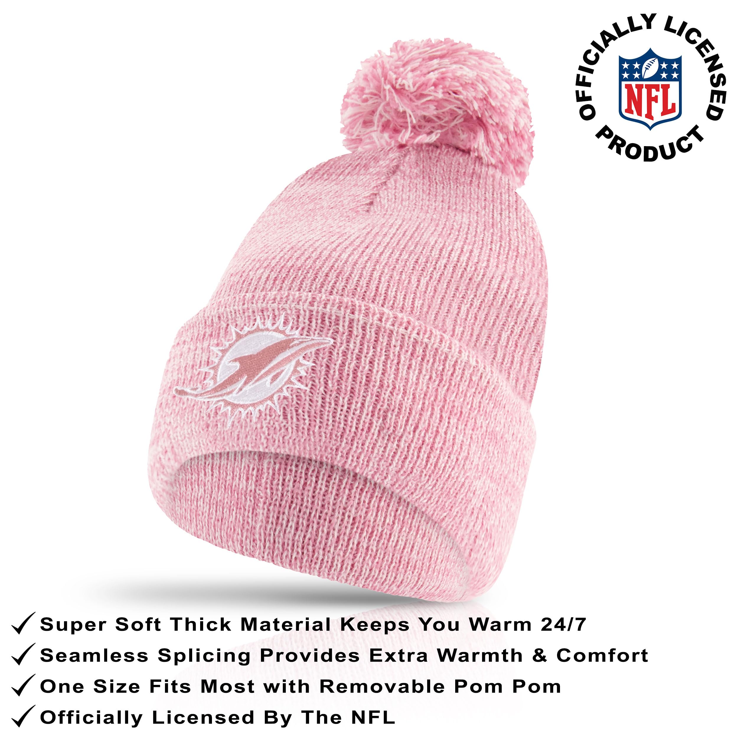Ultra Game Adults NFL Official Super Soft Winter Beanie Knit Hat with Warm Touch Screen Gloves - Image 2