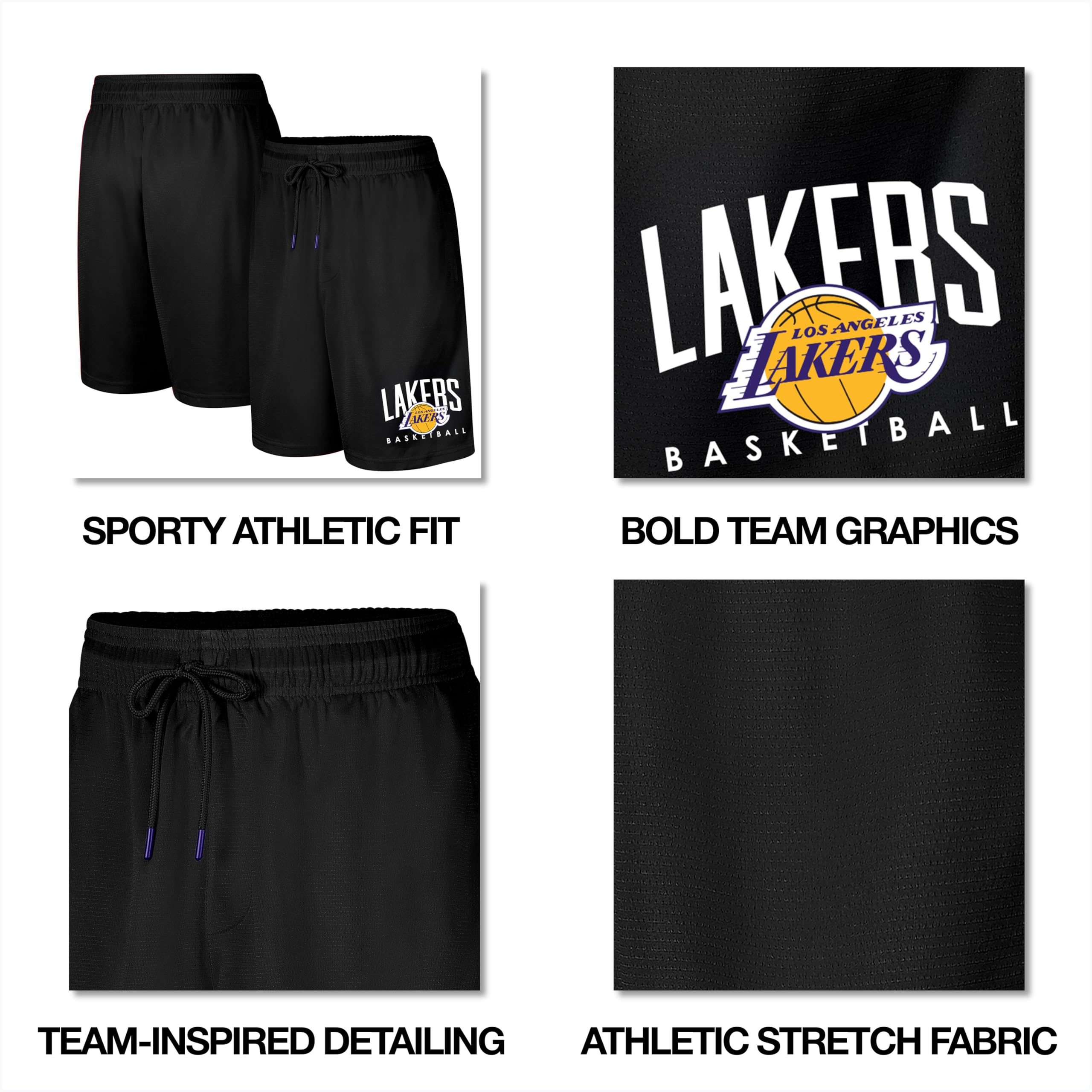 Ultra Game Boys NBA Official Teamster Black Basketball Shorts - Image 5