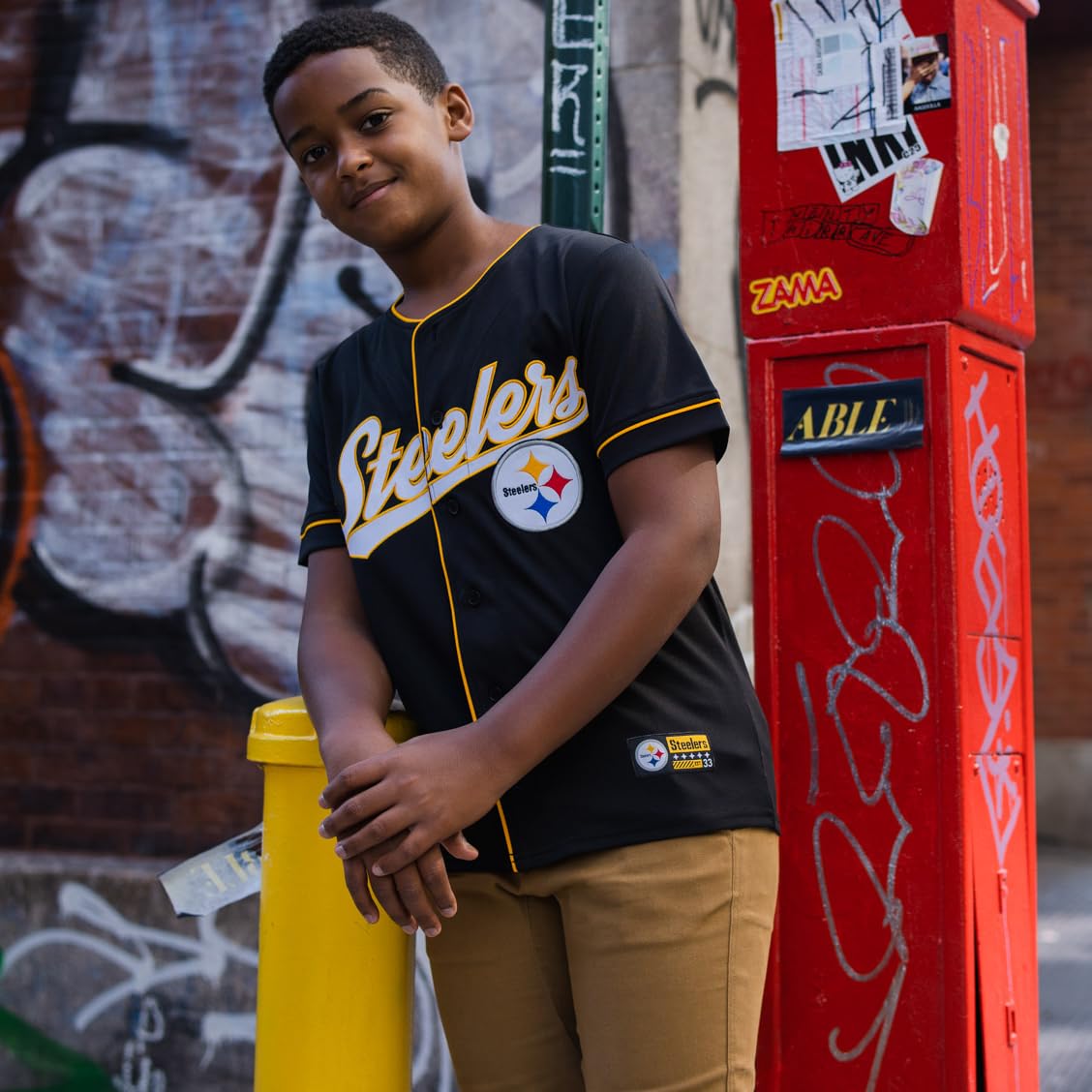 Ultra Game Boys NFL Official Game Day Button Down Baseball Mesh Jersey Shirt - Image 4