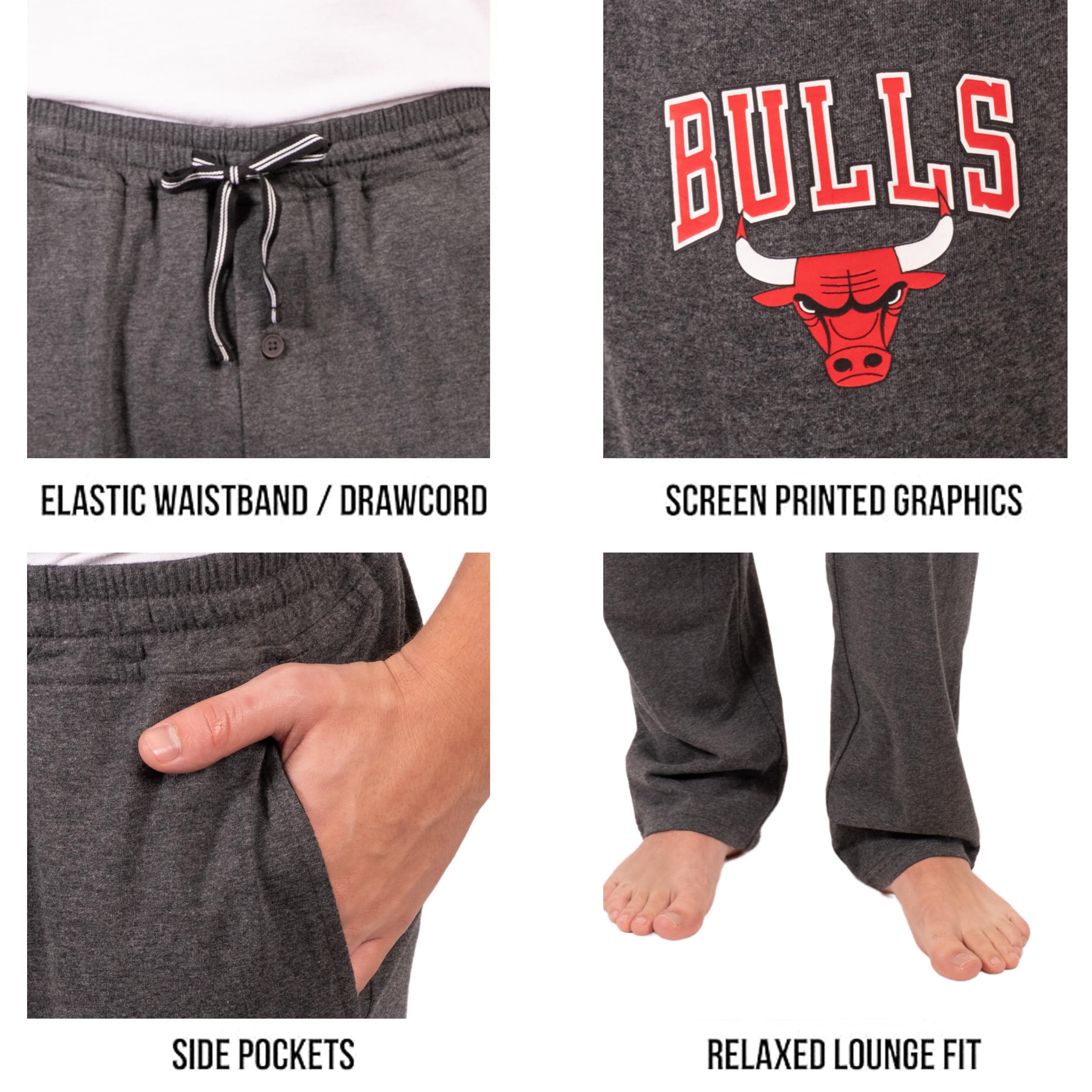 Ultra Game Men NBA Official Sleepwear Super Soft Pajama Loungewear Pants - Image 4