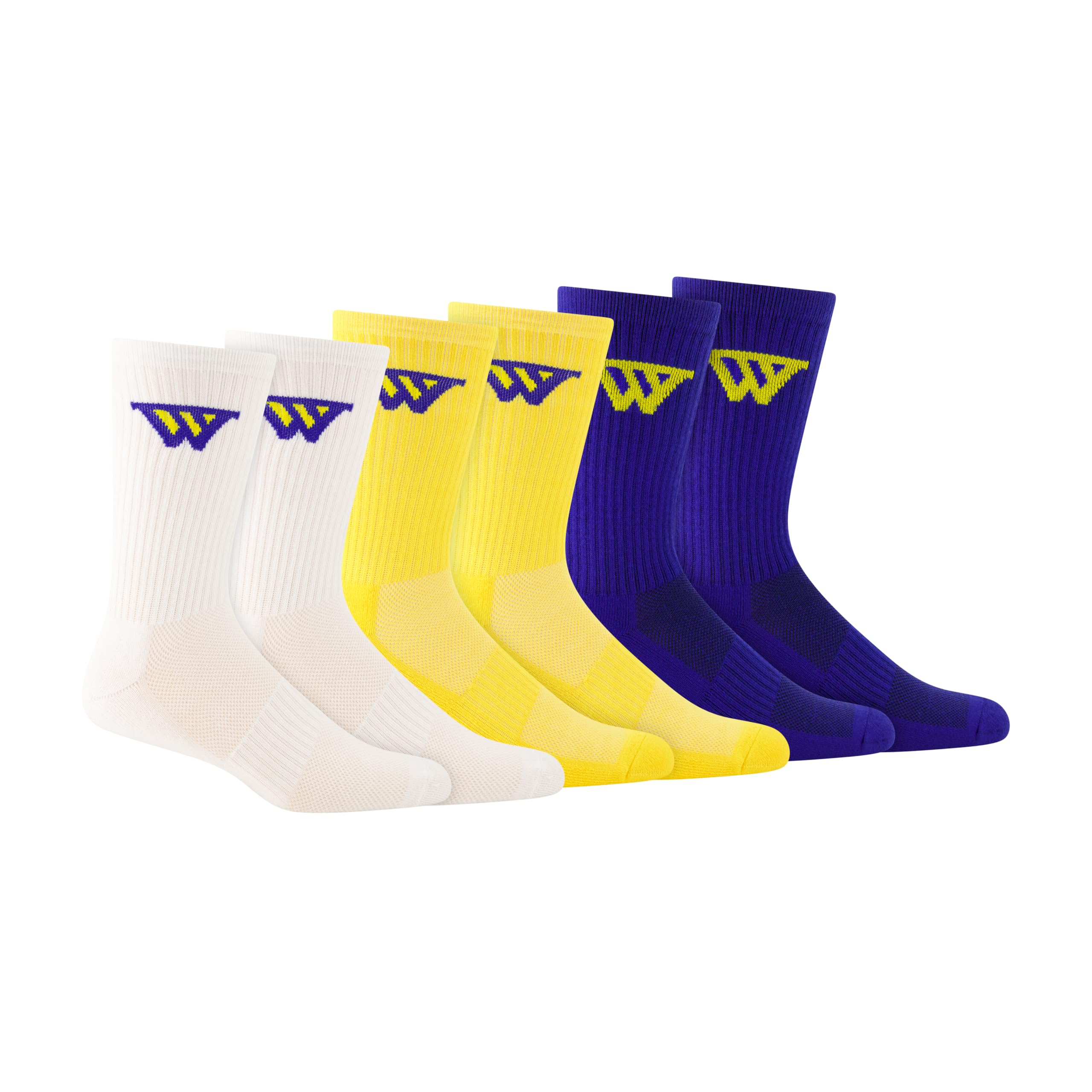 Ultra Game Men's NBA Official Athletic Cushioned Core Logo Team Crew Socks-3 Pack