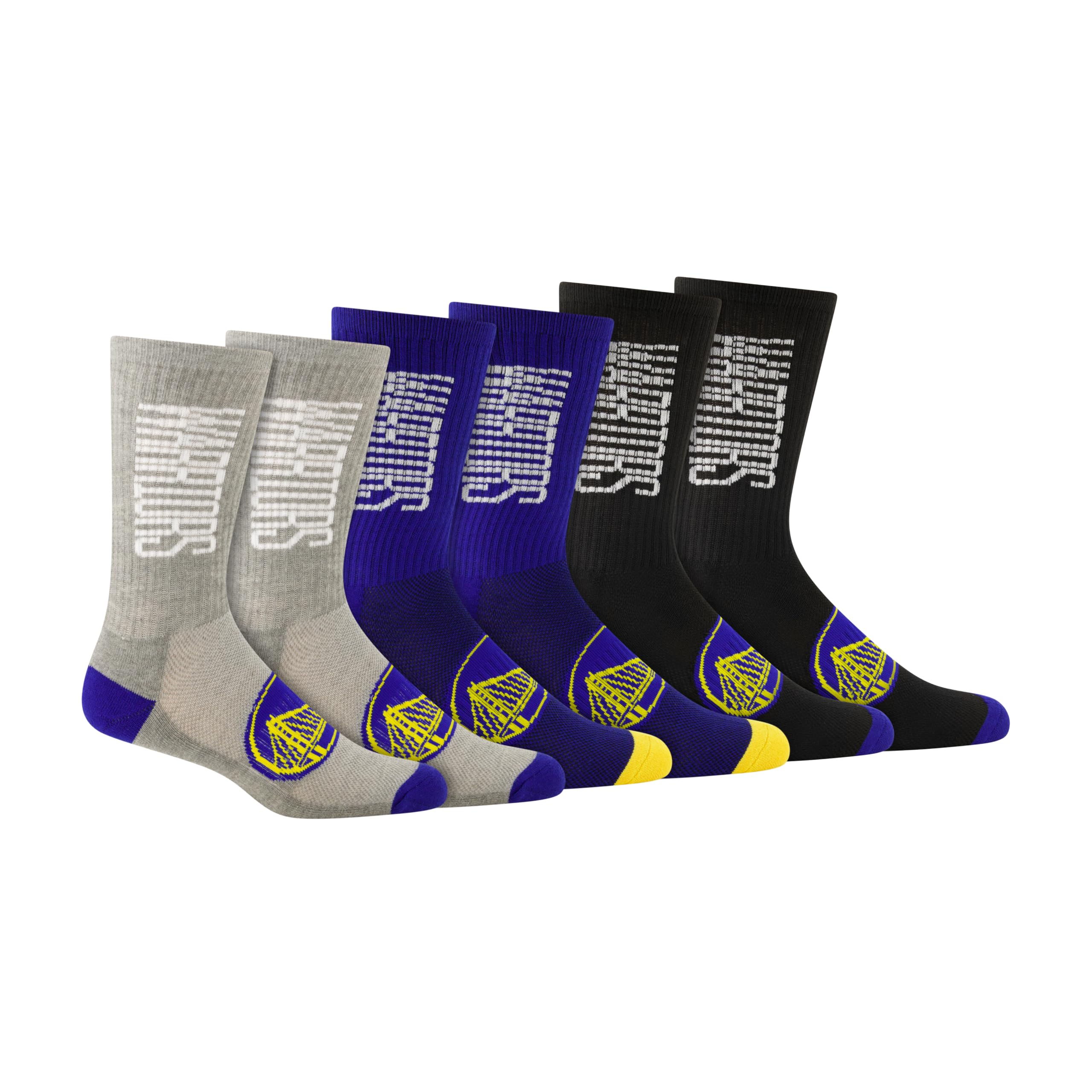 Ultra Game Men's NBA Official Athletic Cushioned Vertical Attack Team Crew Socks-3 Pack