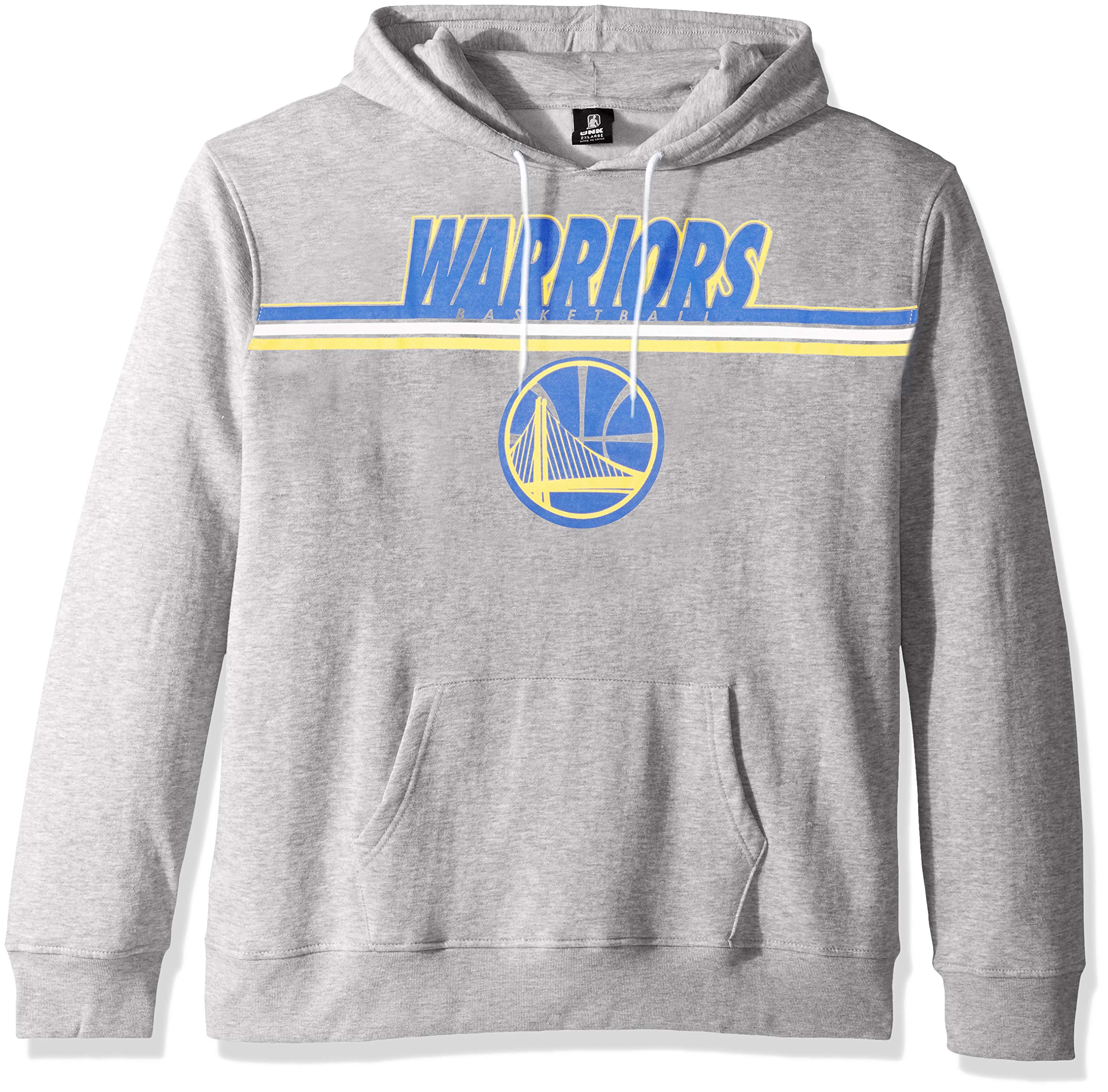 Ultra Game Men's NBA Official Fleece Hoodie Pullover Sweatshirt Primo Metallic, Golden State Warriors, Heather Gray, XX-Large