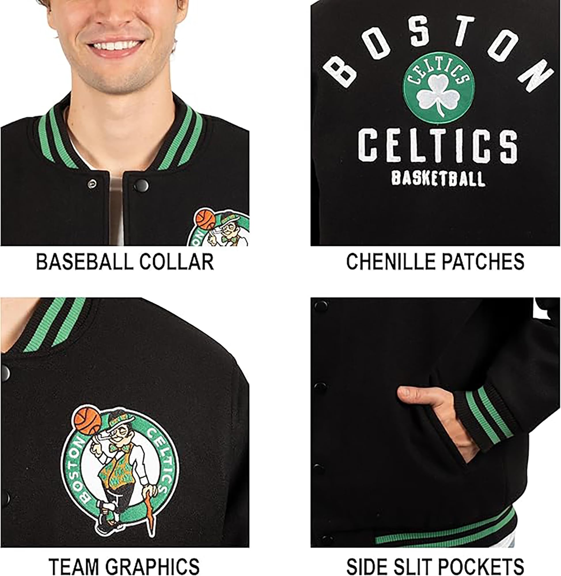 Ultra Game Men’s NBA Official Game Time Varsity Jacket - Image 5