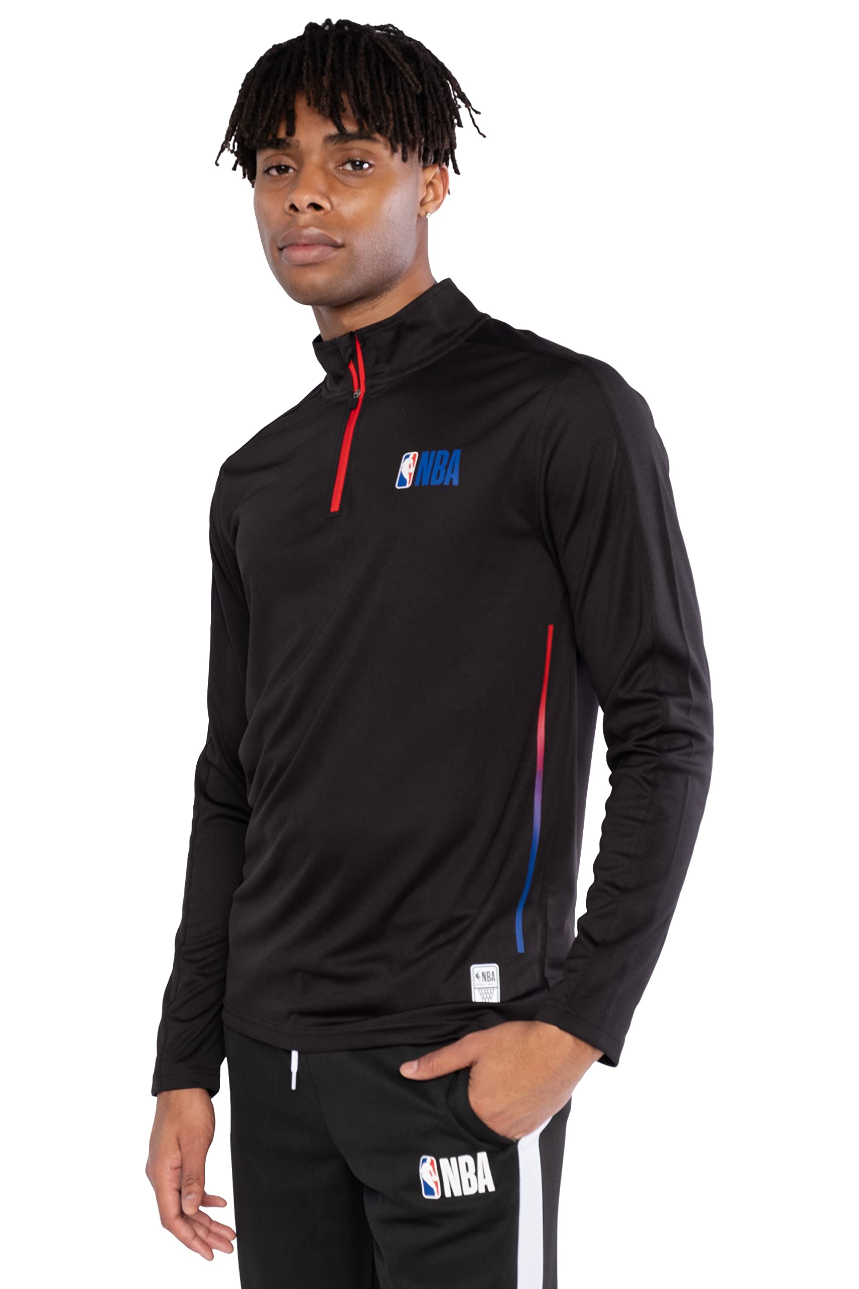 Ultra Game Men's NBA Official Long Sleeve Active Quarter Zip Pullover T-Shirt - Image 3