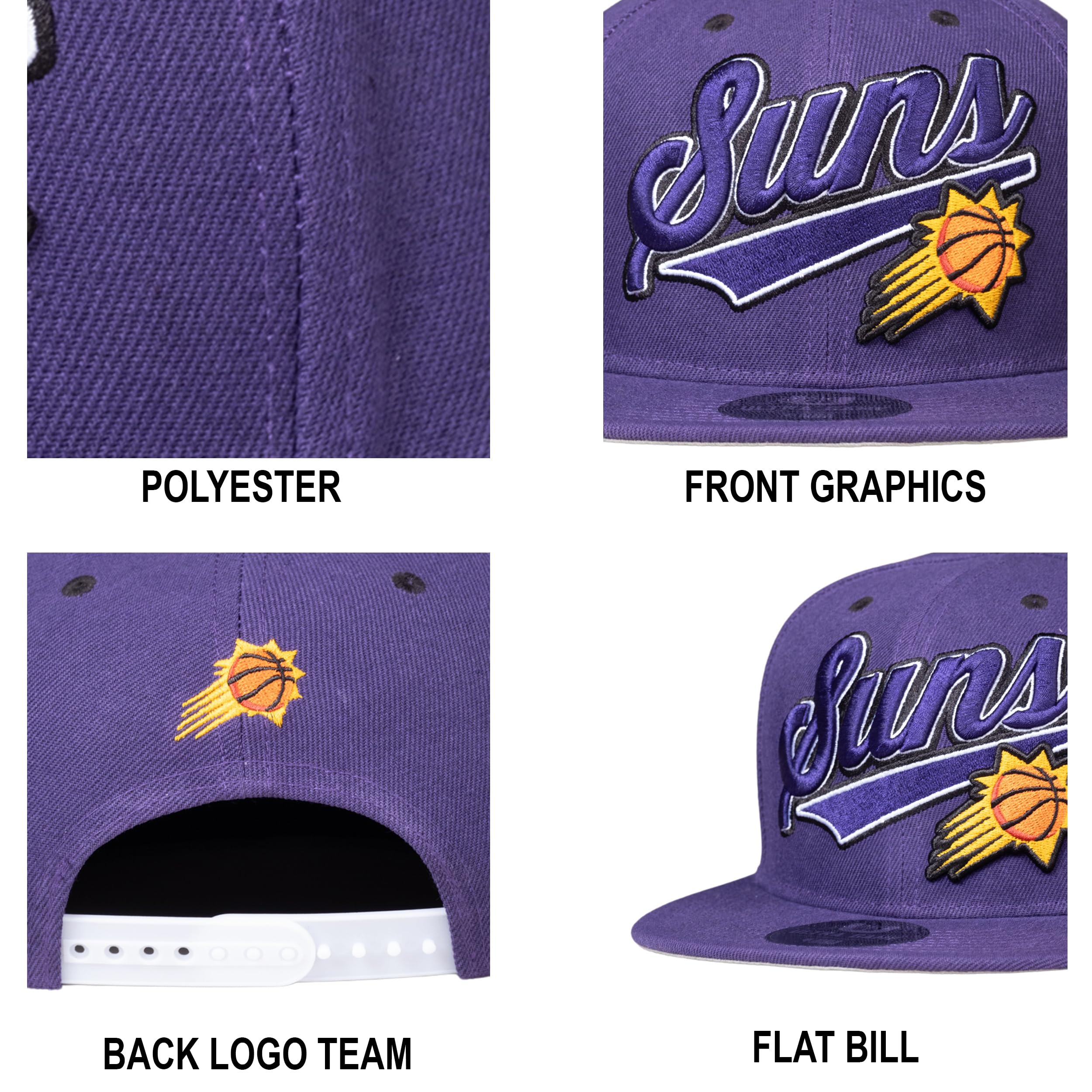 Ultra Game Men’s NBA Official Snap Back 3D Embroidered Team Logo Baseball Cap Hat - Image 6