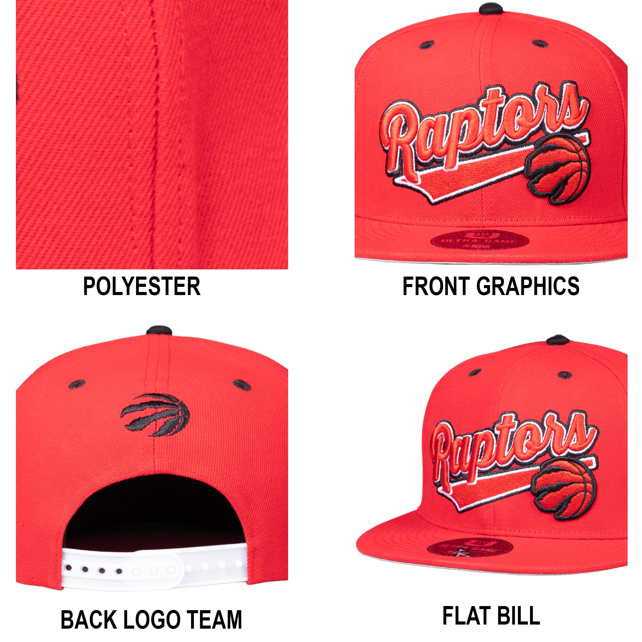 Ultra Game Men’s NBA Official Snap Back 3D Embroidered Team Logo Baseball Cap Hat - Image 6