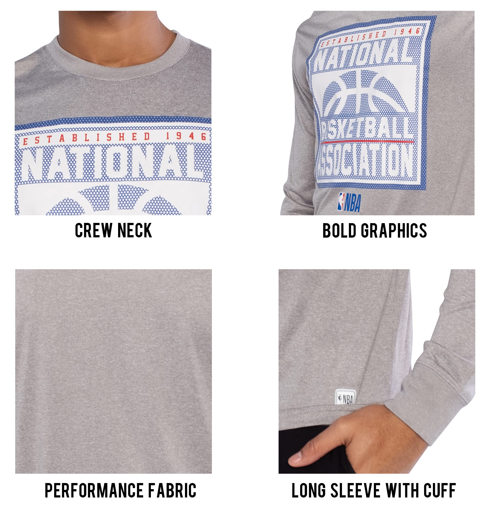 Ultra Game Men's NBA Official Super-Soft Active Long Sleeve T-Shirt - Image 5