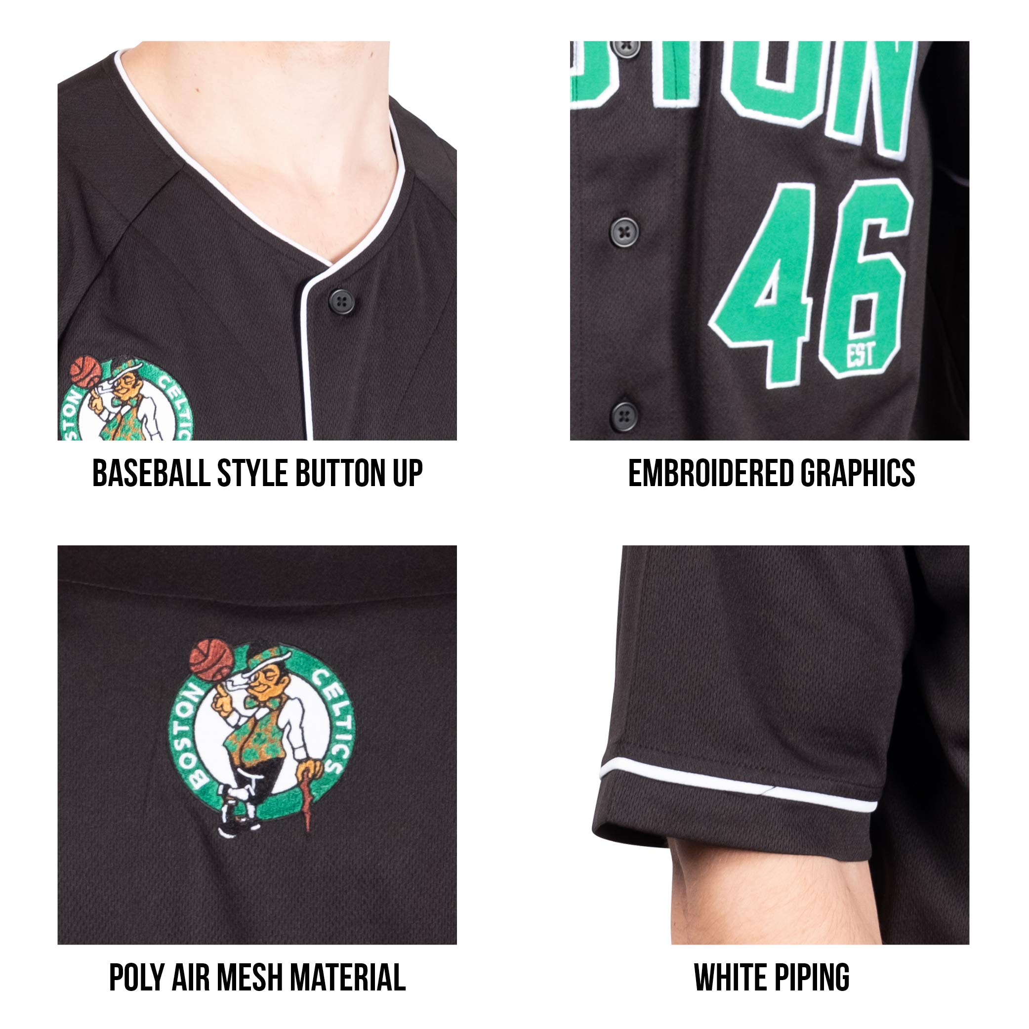 Ultra Game Men’s NBA Official Super Soft Button Down Jersey Baseball Shirt - Image 5