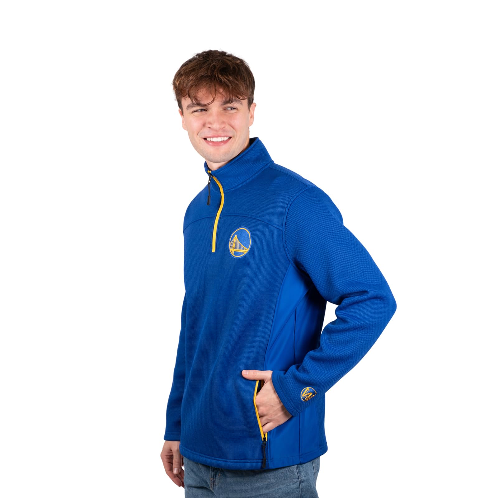 Ultra Game Men's NBA Official Super Soft Quarter Zip Sweatshirt with Zipper Pockets