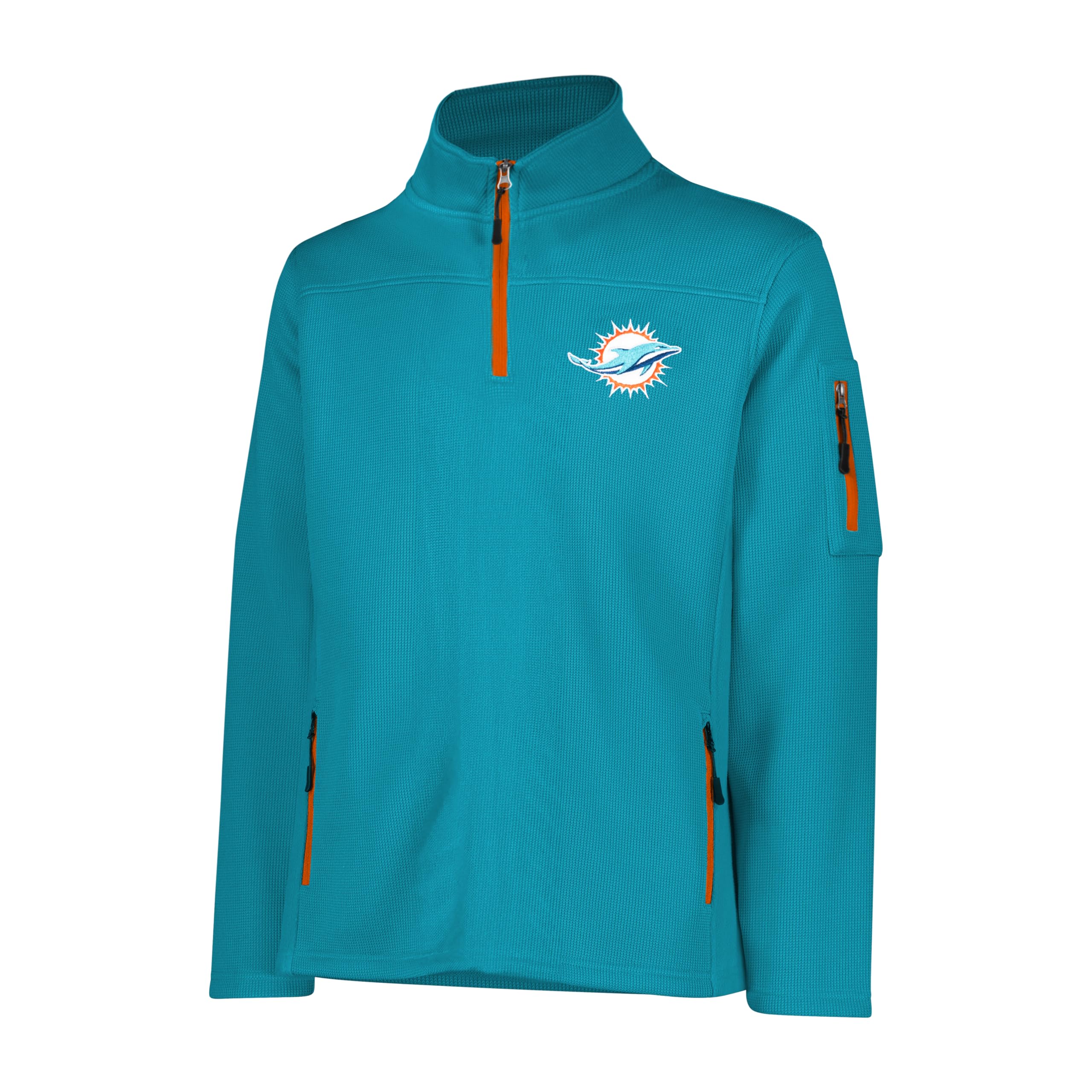 Ultra Game Men's NFL Official Super Soft Quarter-Zip Sweatshirt with Zipper Pockets - Image 2