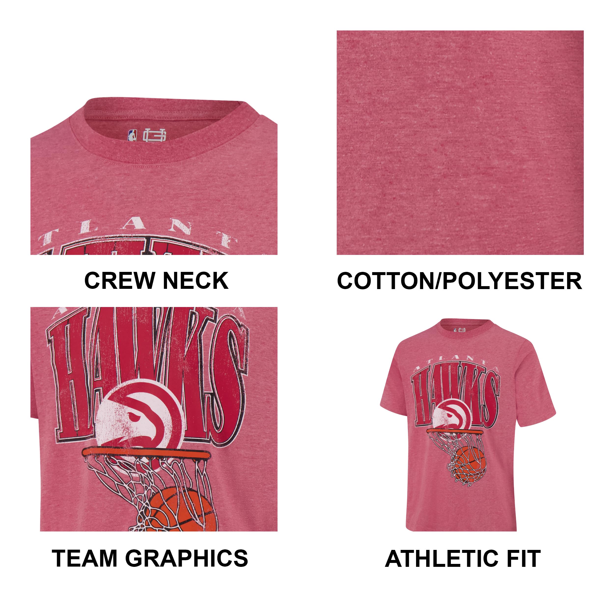 Ultra Game Mens NBA Official Hoops Short Sleeve T-Shirt - Image 5