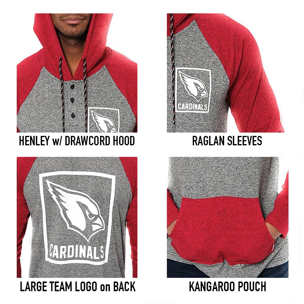 Ultra Game Mens NFL Official Fleece Hoodie Pullover Sweatshirt Henley - Image 4