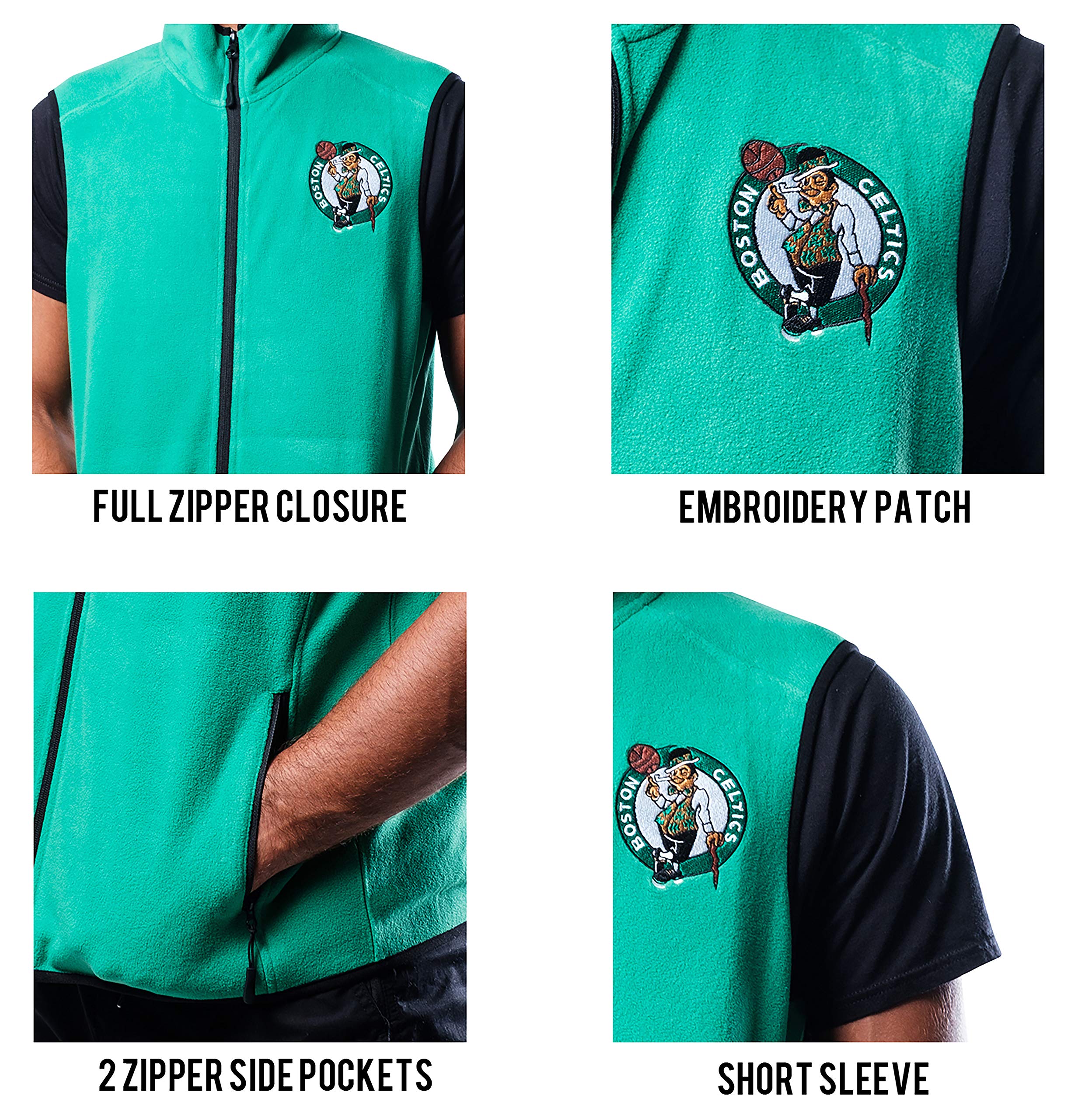 Ultra Game NBA Men’s Soft Fleece Full Zip Vest Jacket - Image 5
