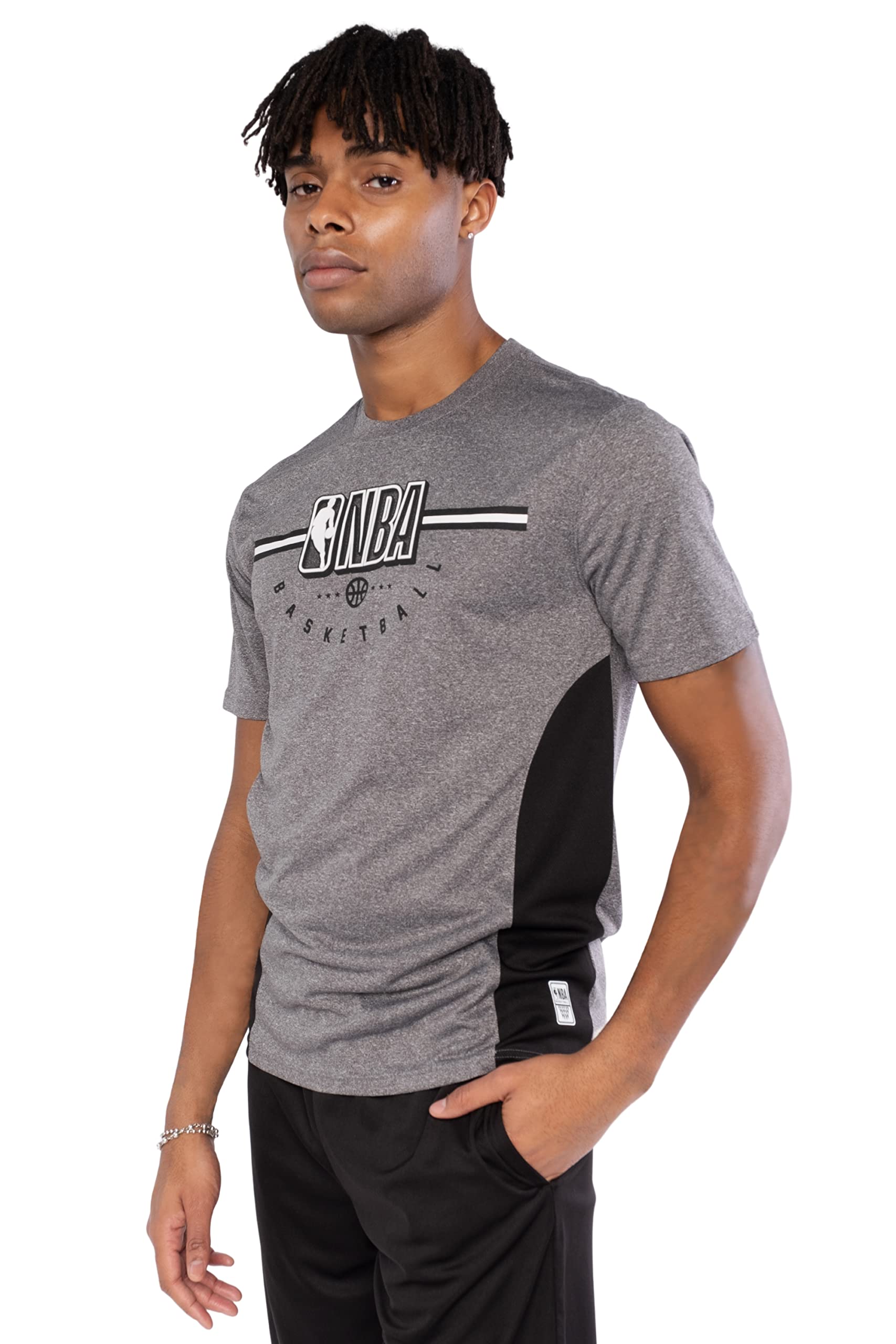 Ultra Game NBA Men’s Super-Soft Active Tee Shirt Heather Charcoal - Image 3