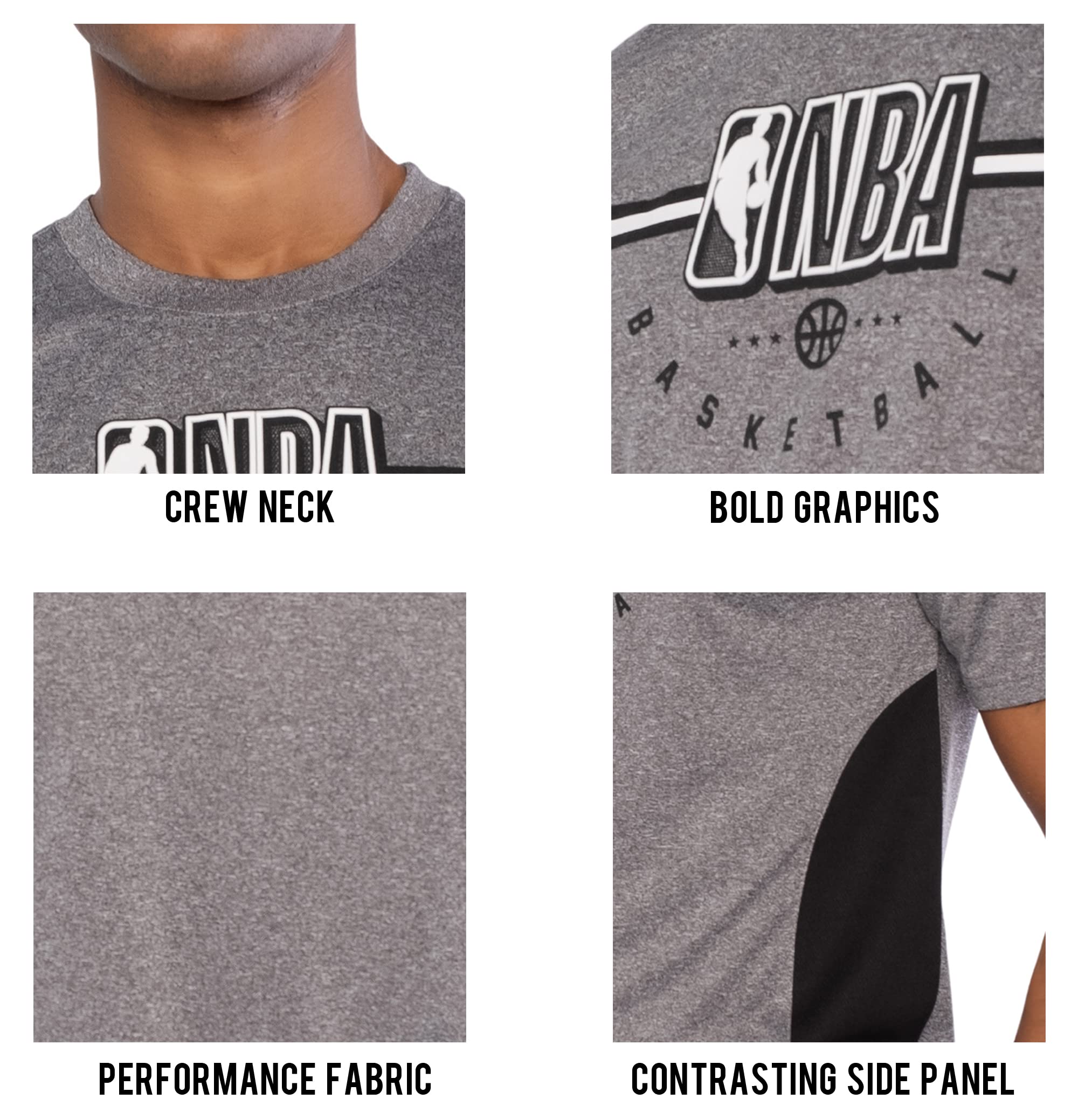 Ultra Game NBA Men’s Super-Soft Active Tee Shirt Heather Charcoal - Image 5