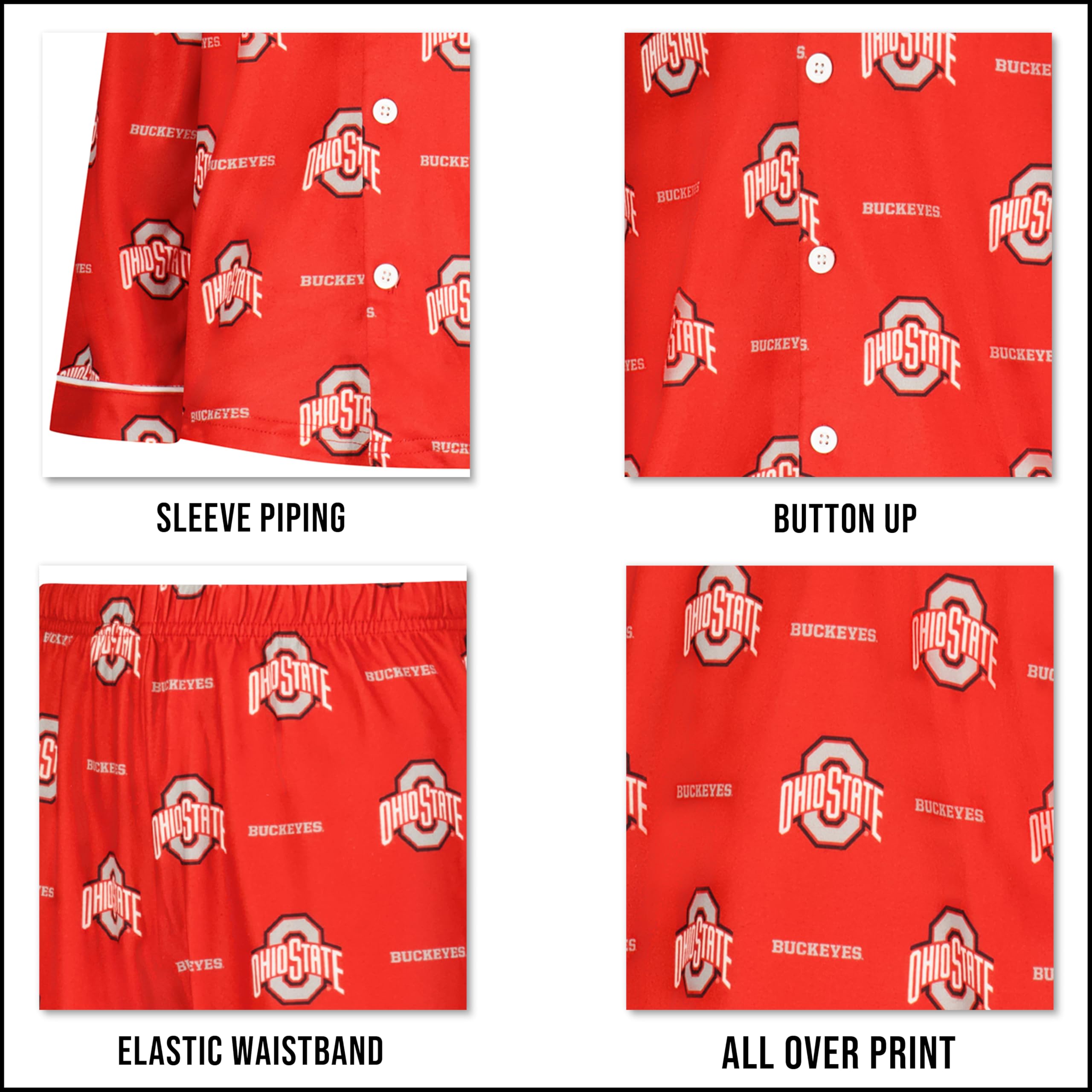 Ultra Game NCAA boys Ncaa Official Sleepwear Soft Shirt & Flannel Loungewear Pajama Set - Image 4