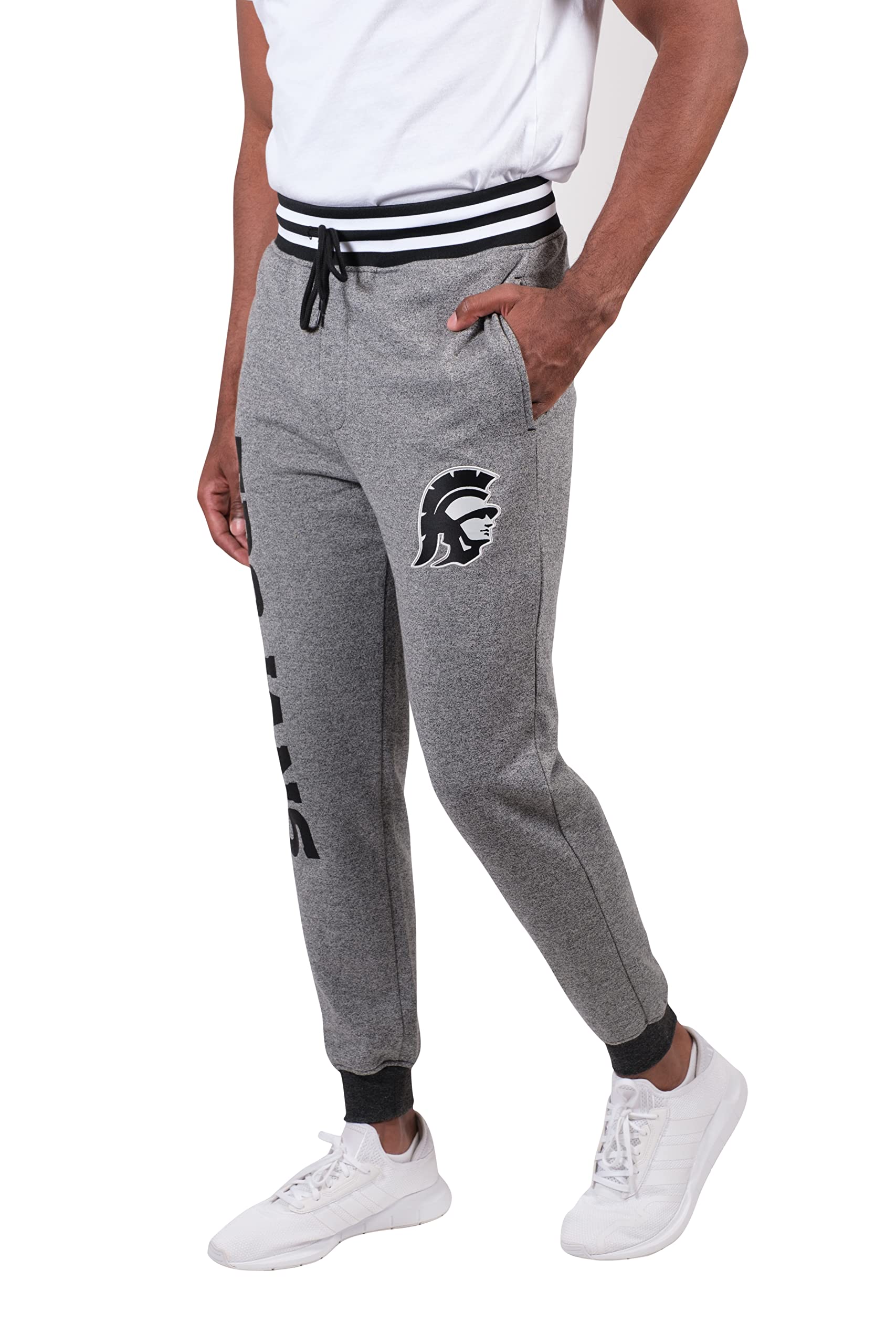 Ultra Game NCAA Mens NCAA Official Black Marl Fleece Jogger Sweatpants - Image 3