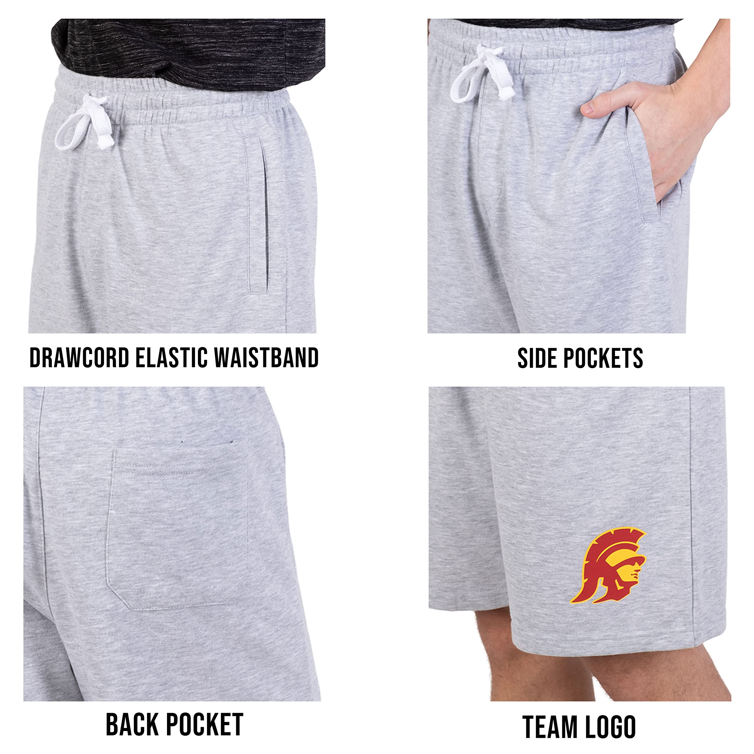 Ultra Game NCAA Mens NCAA Official French Terry Shorts - Image 5