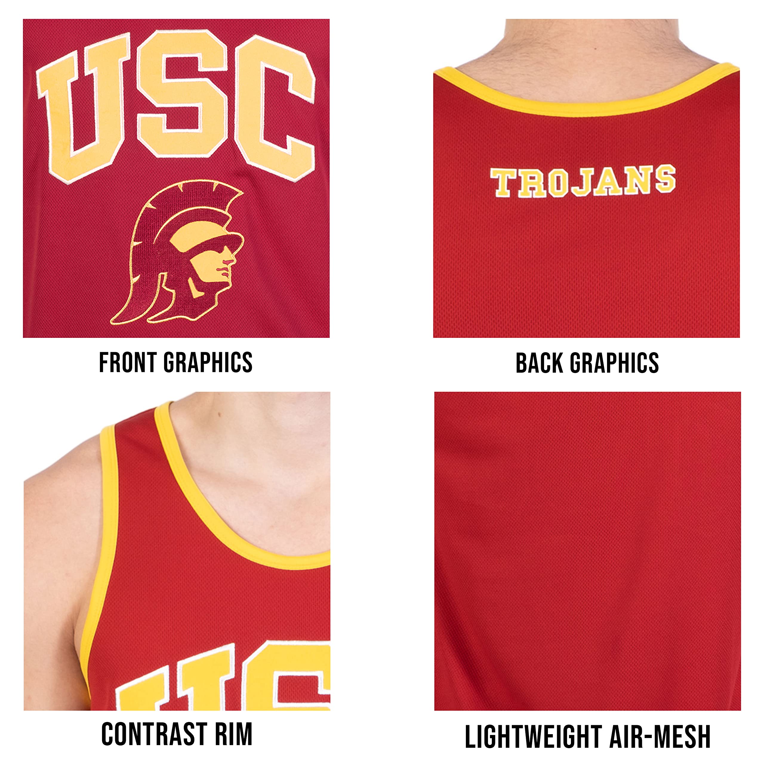 Ultra Game NCAA Mens NCAA Official Poly Air Mesh Sleeveless Jersey Tank Top - Image 4