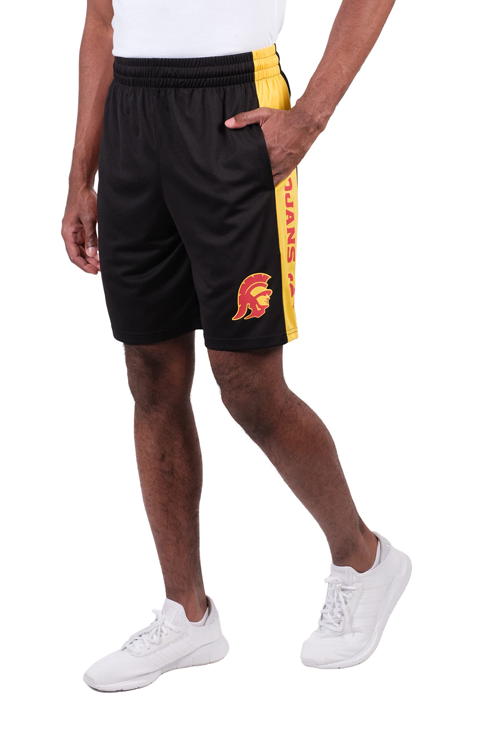 Ultra Game NCAA Mens NCAA Official Poly Interlock Air Mesh Shorts - Image 3