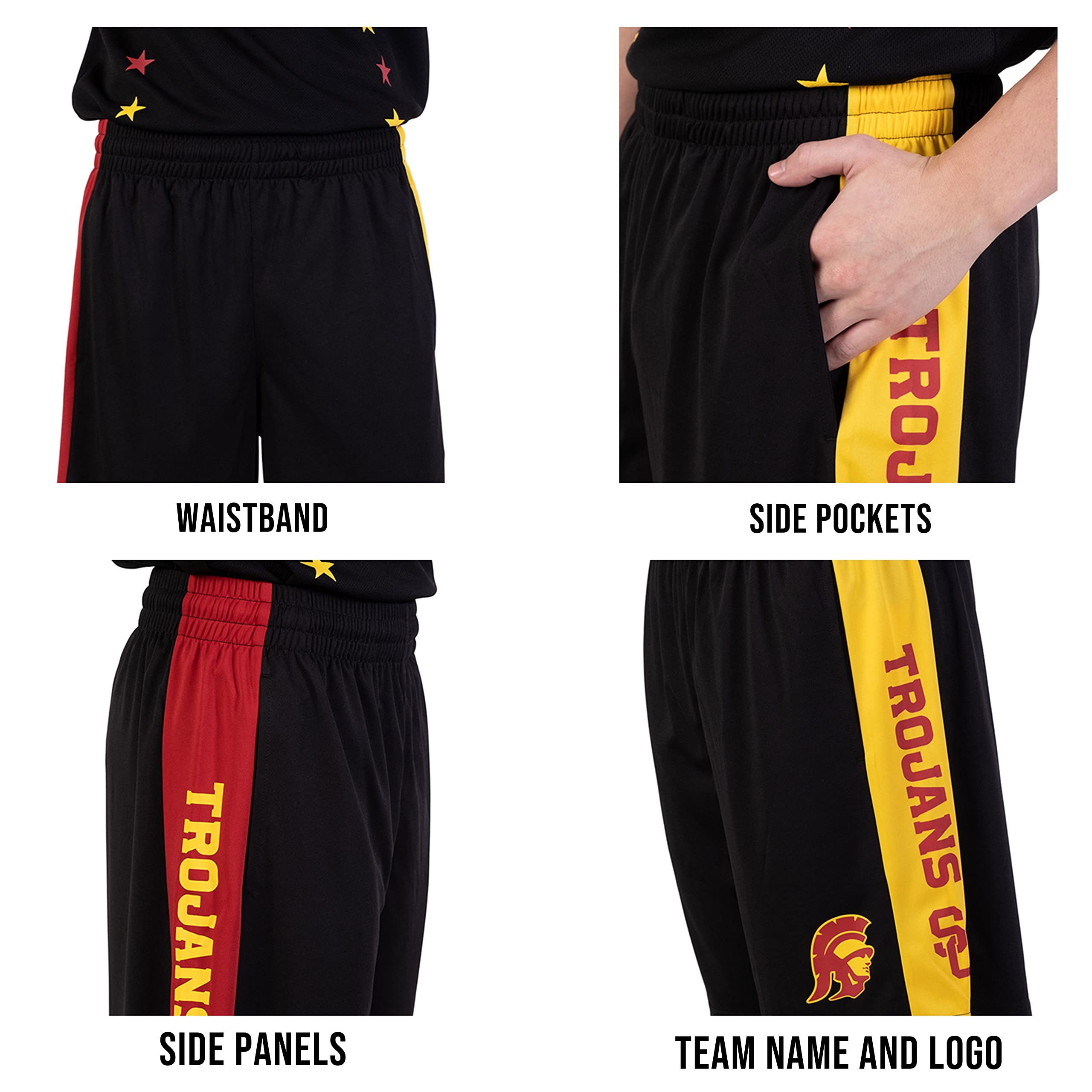 Ultra Game NCAA Mens NCAA Official Poly Interlock Air Mesh Shorts - Image 5