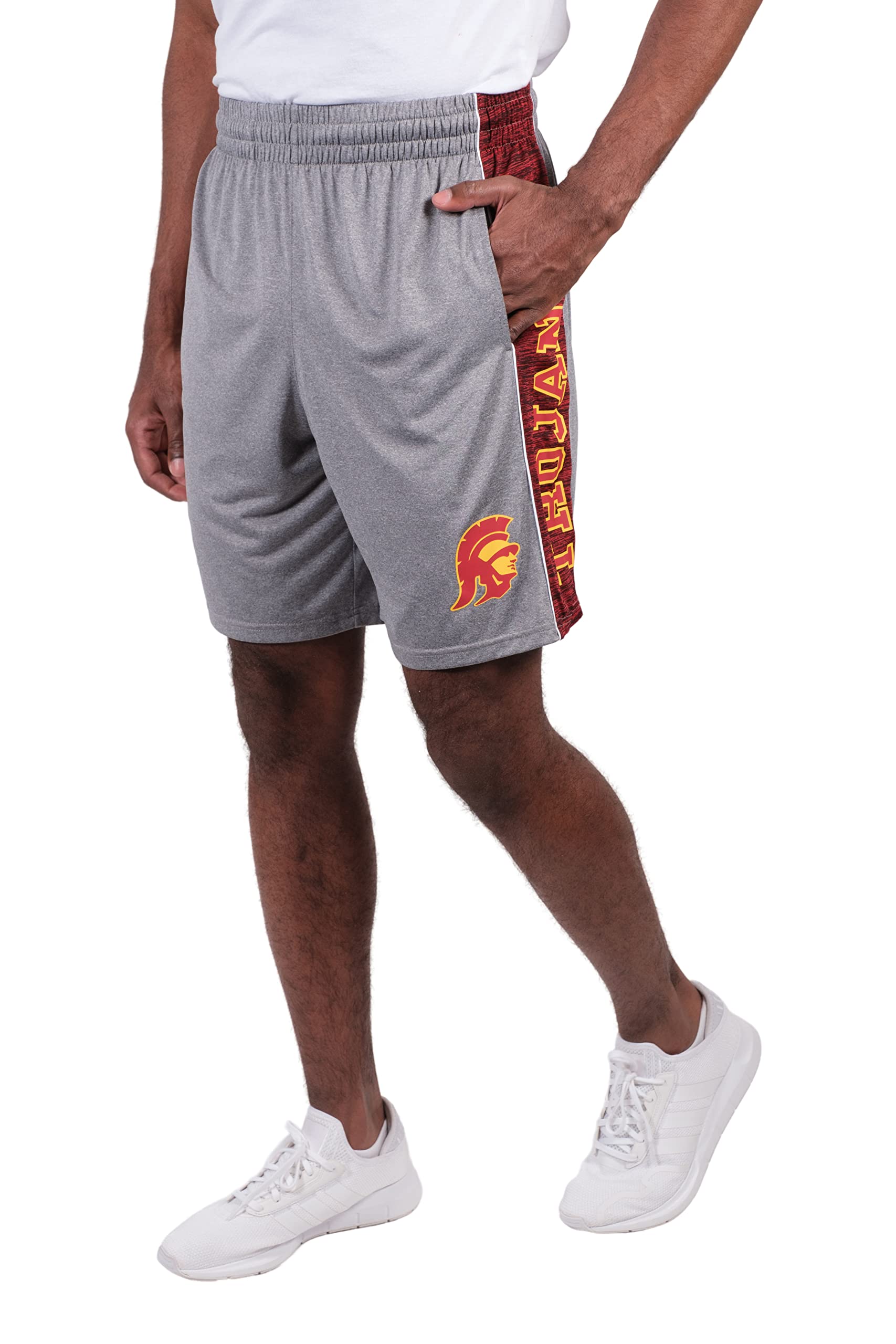 Ultra Game NCAA Mens NCAA Official Poly Interlock Shorts - Image 3