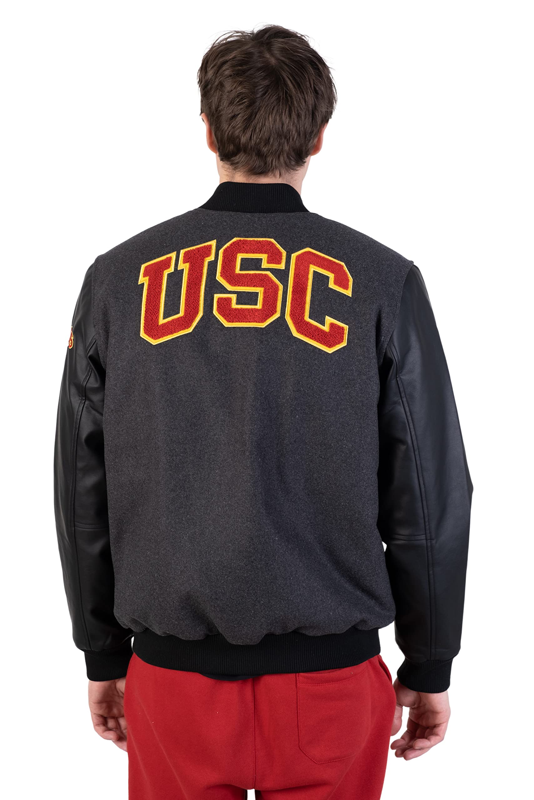 Ultra Game NCAA mens Ncaa Official Poly Melton Wool Varsity Jacket - Image 2