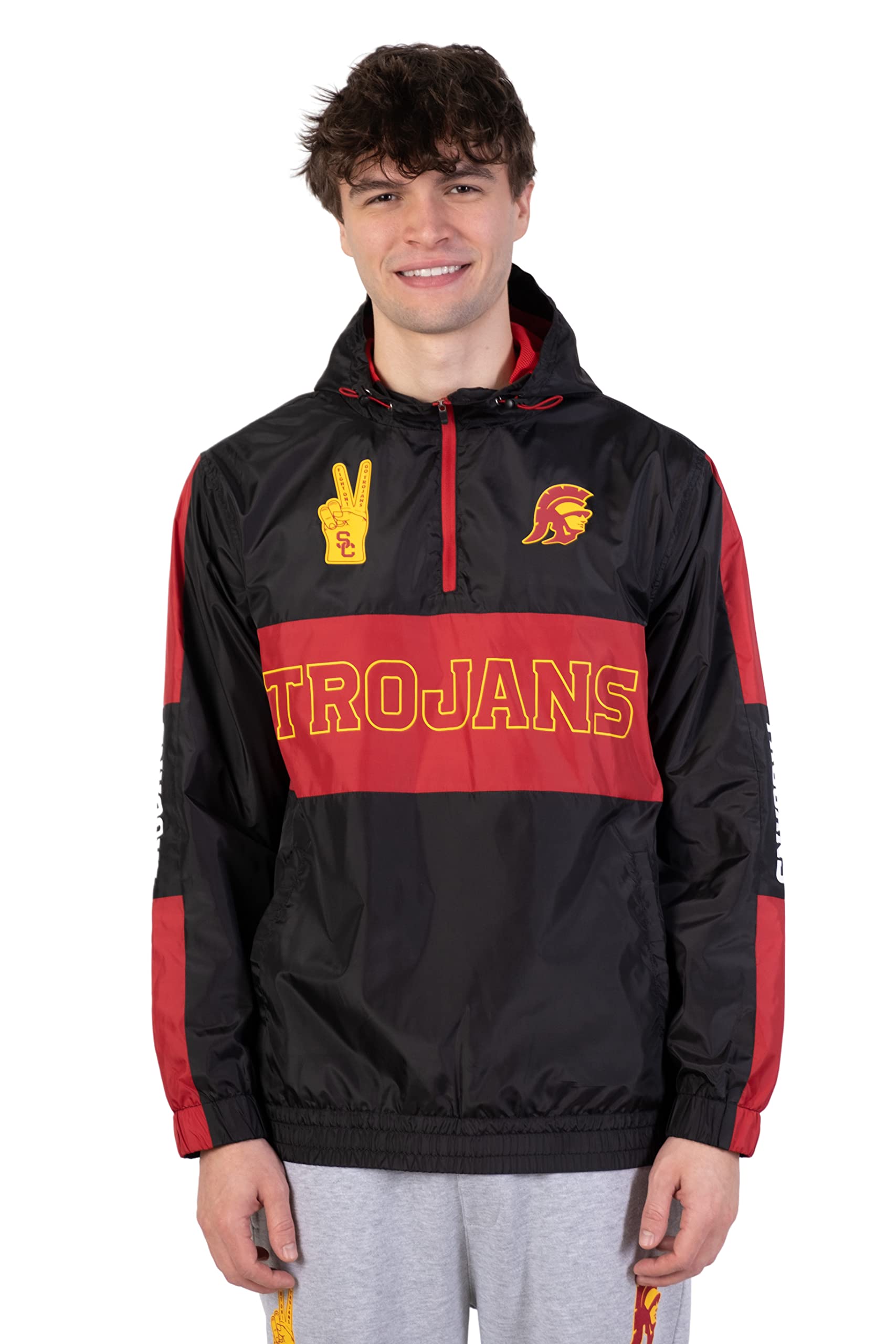 Ultra Game NCAA mens Ncaa Official Quarter Zip Pullover Hoodie Windbreaker Jacket