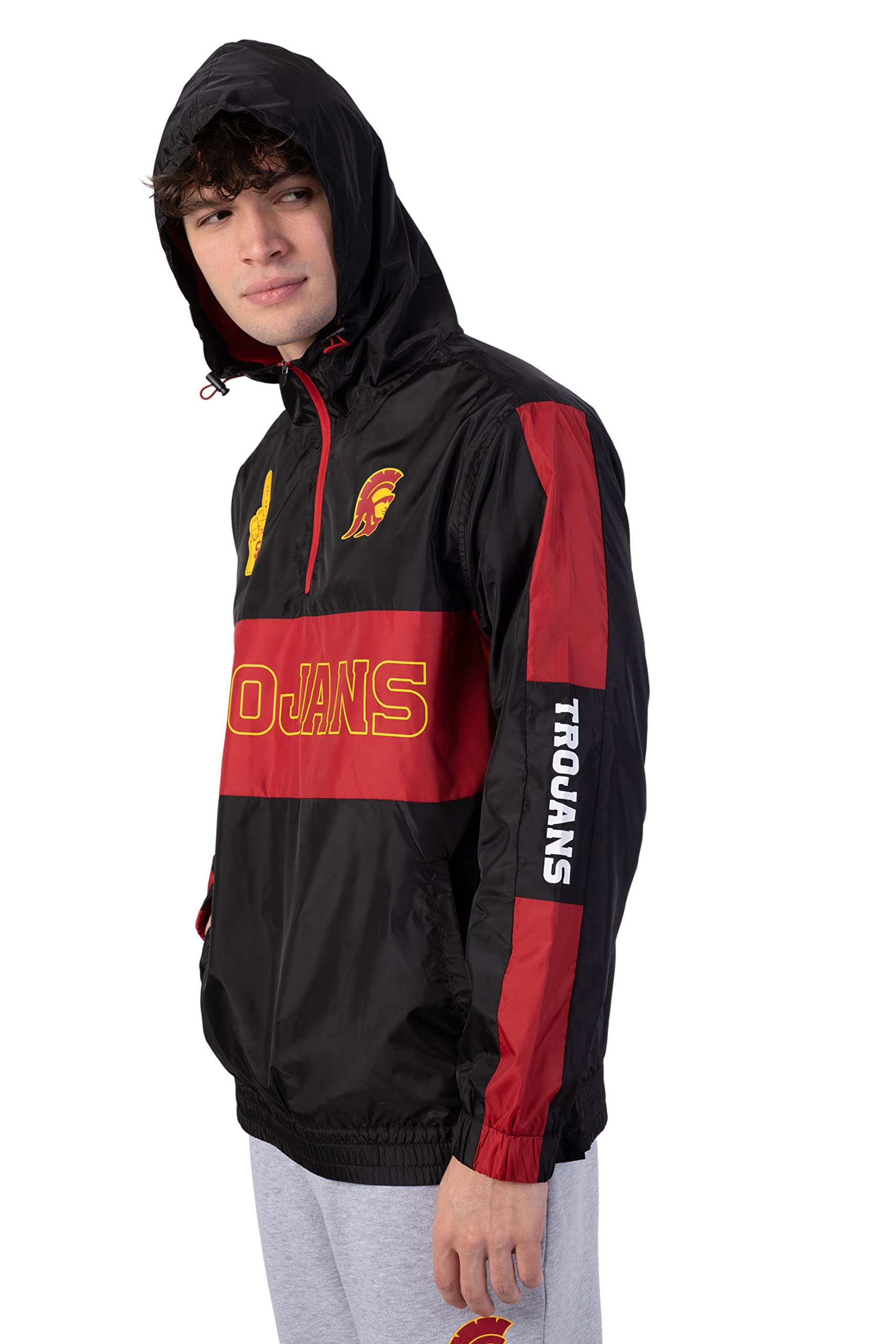Ultra Game NCAA mens Ncaa Official Quarter Zip Pullover Hoodie Windbreaker Jacket - Image 6