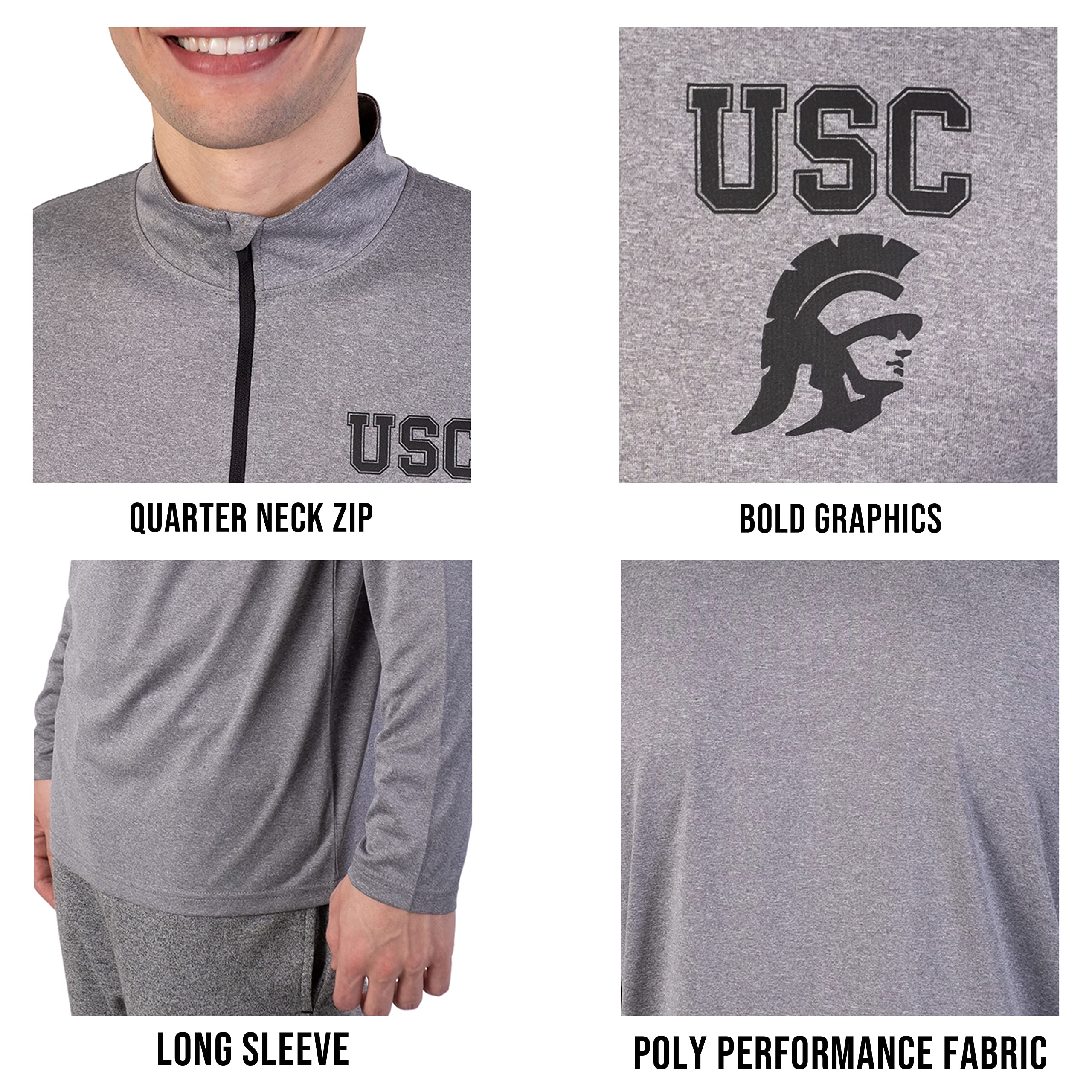 Ultra Game NCAA mens Ncaa Official Quarter Zip Pullover Sweatshirt - Image 5