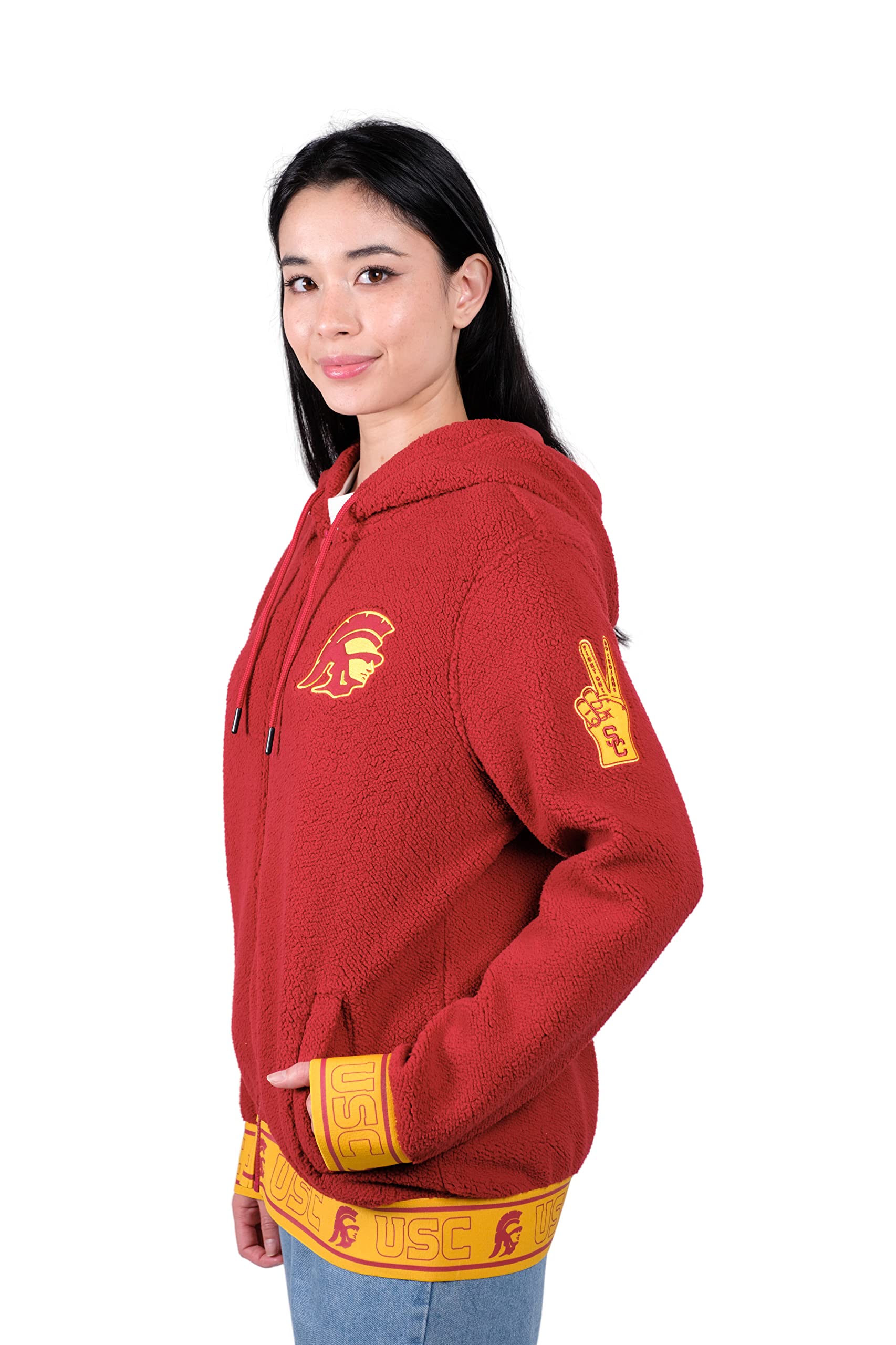 Ultra Game NCAA womens Ncaa Official Full Zip Sherpa Jersey Hoodie With Team Logo - Image 3