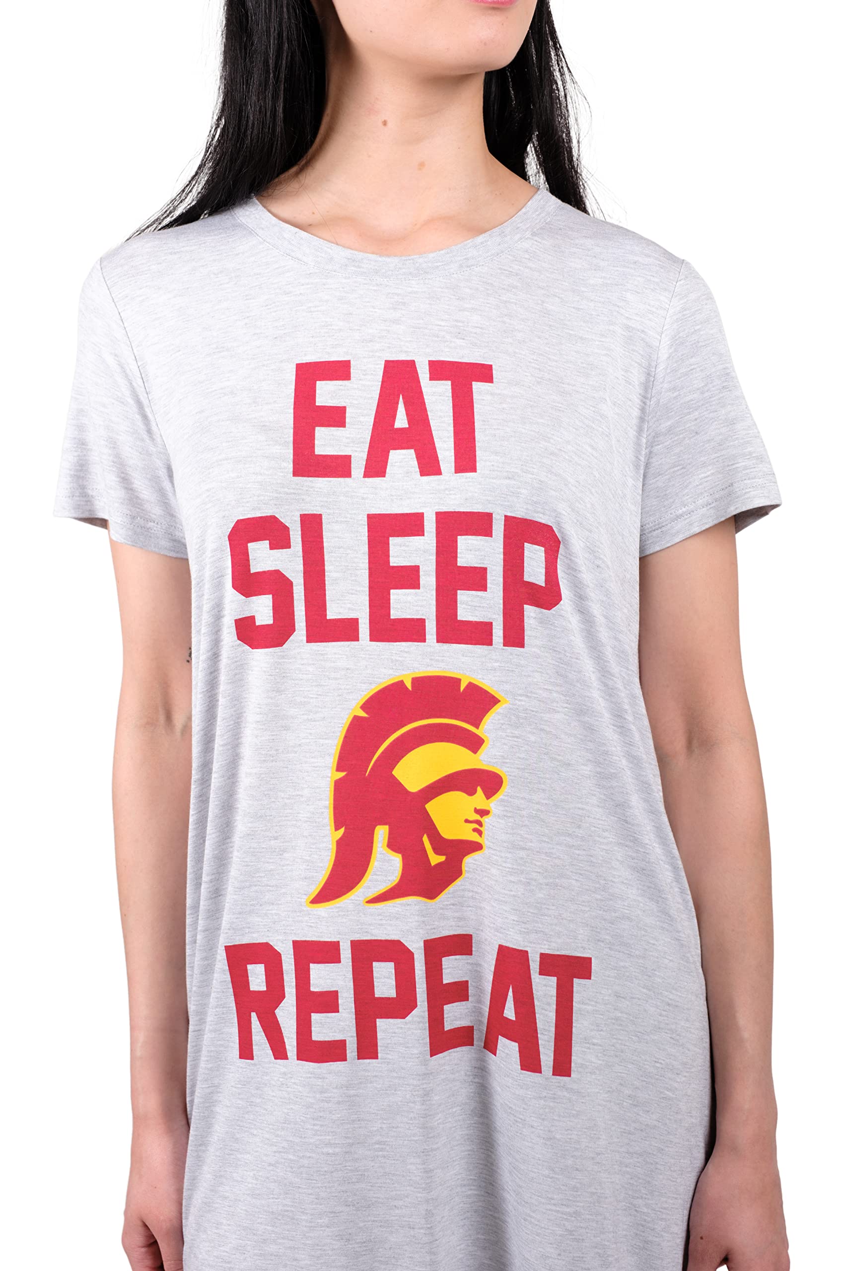 Ultra Game NCAA Womens NCAA Official Short Sleeve Crewneck Nightgown with Shirttail Hem and Screen Printed Graphics - Image 3