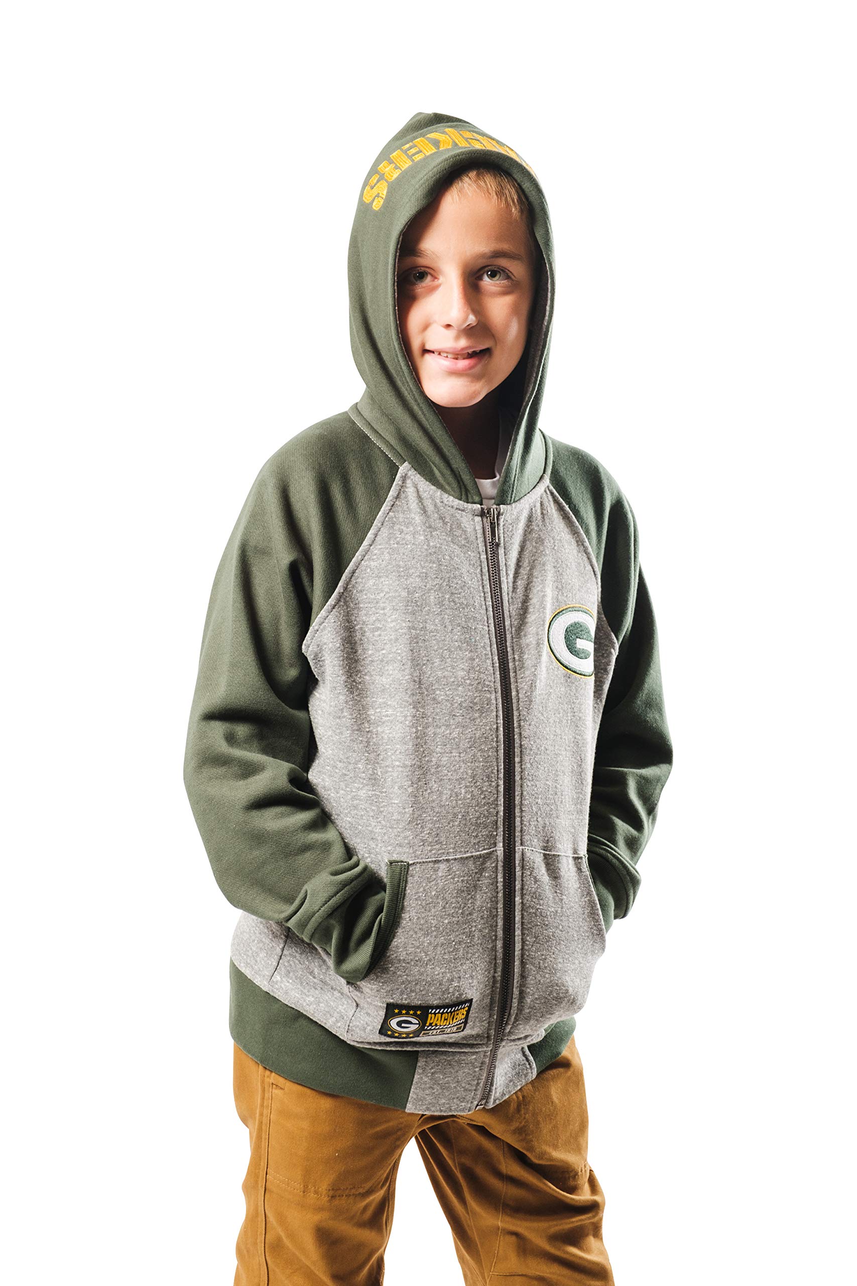 Ultra Game NFL boys Fleece Raglan Hoodie for Boys - Image 3