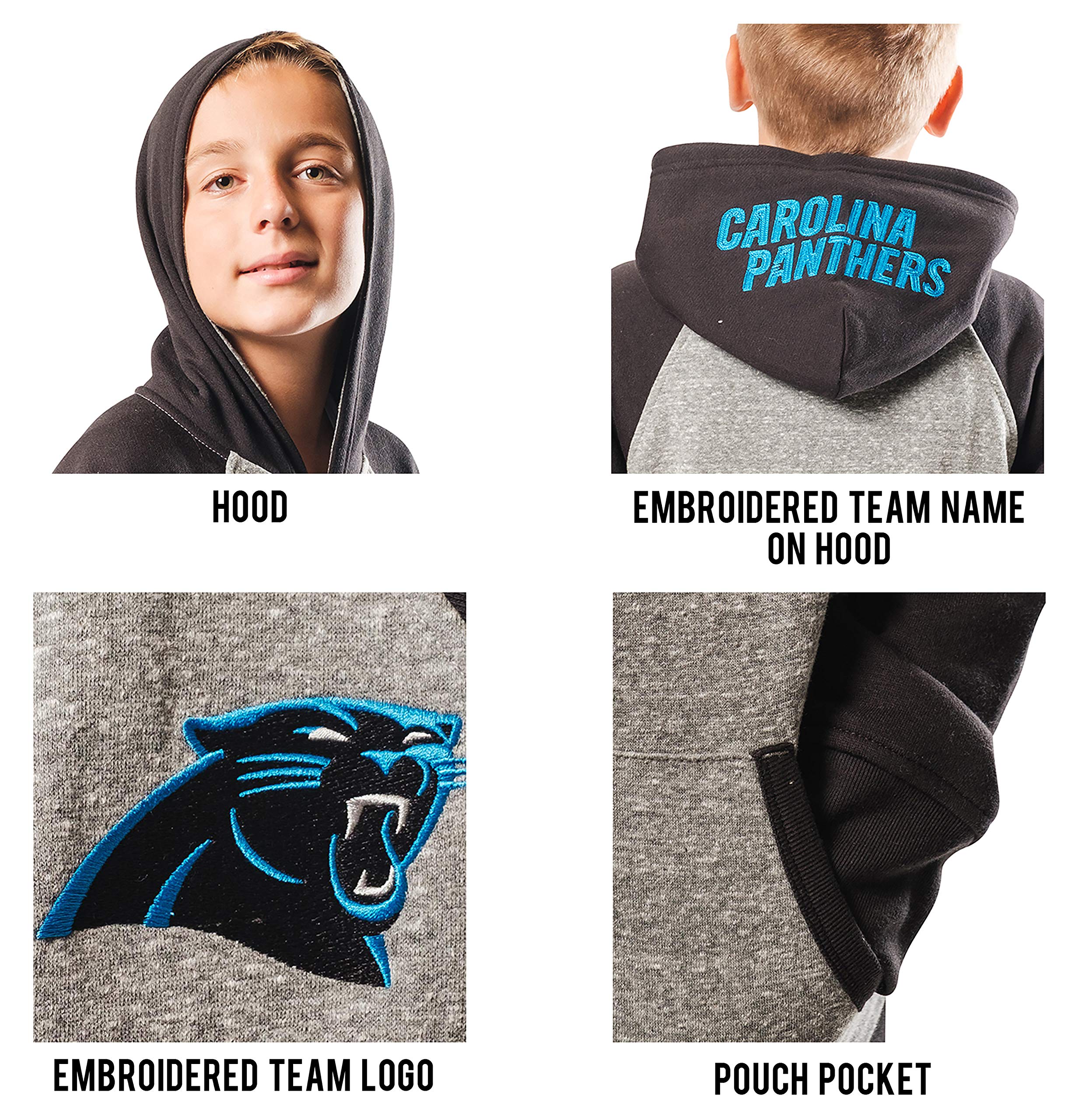 Ultra Game NFL boys Fleece Raglan Hoodie for Boys - Image 5
