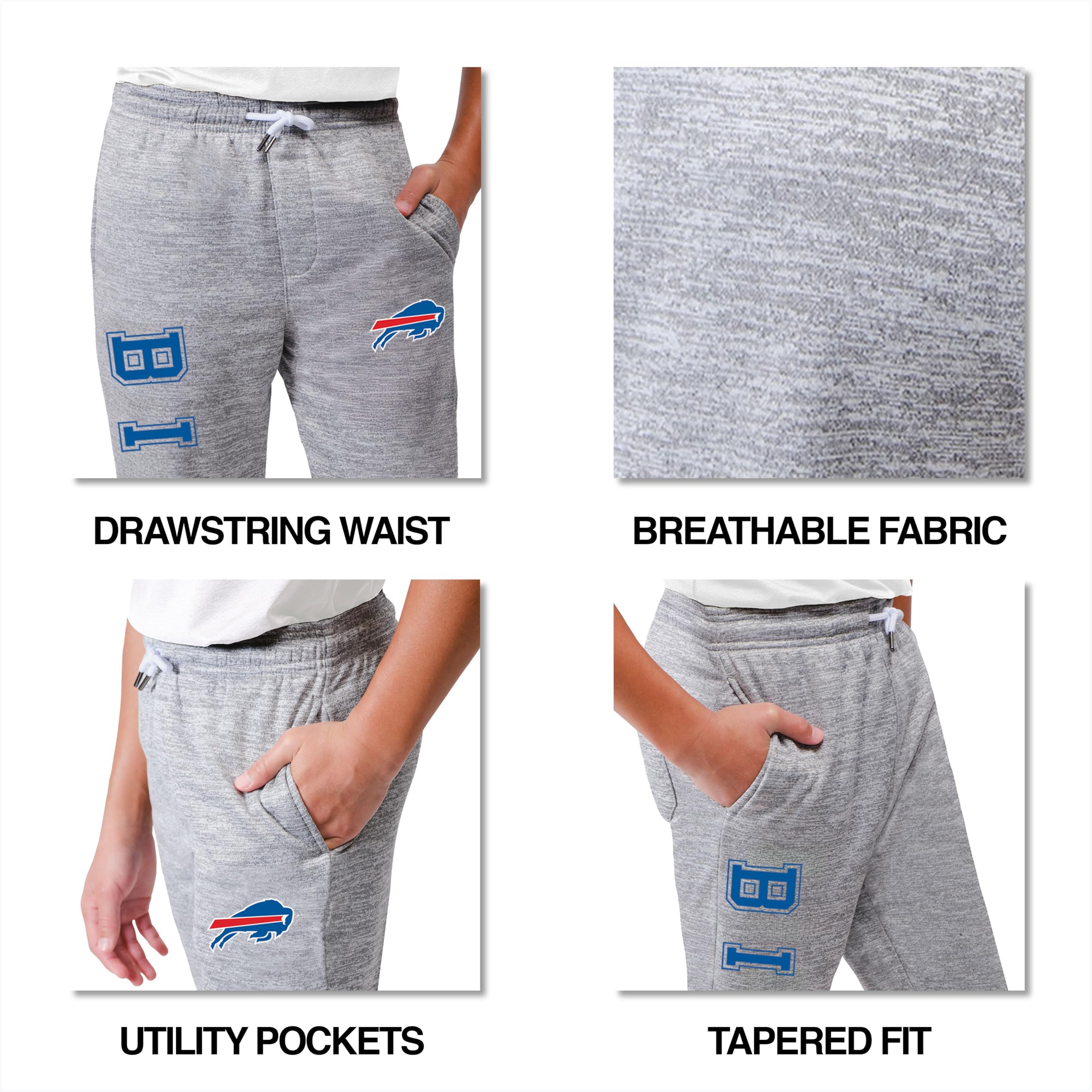 Ultra Game NFL Boys NFL Official High Performance Moisture Wicking Fleece Jogger Sweatpants - Image 5