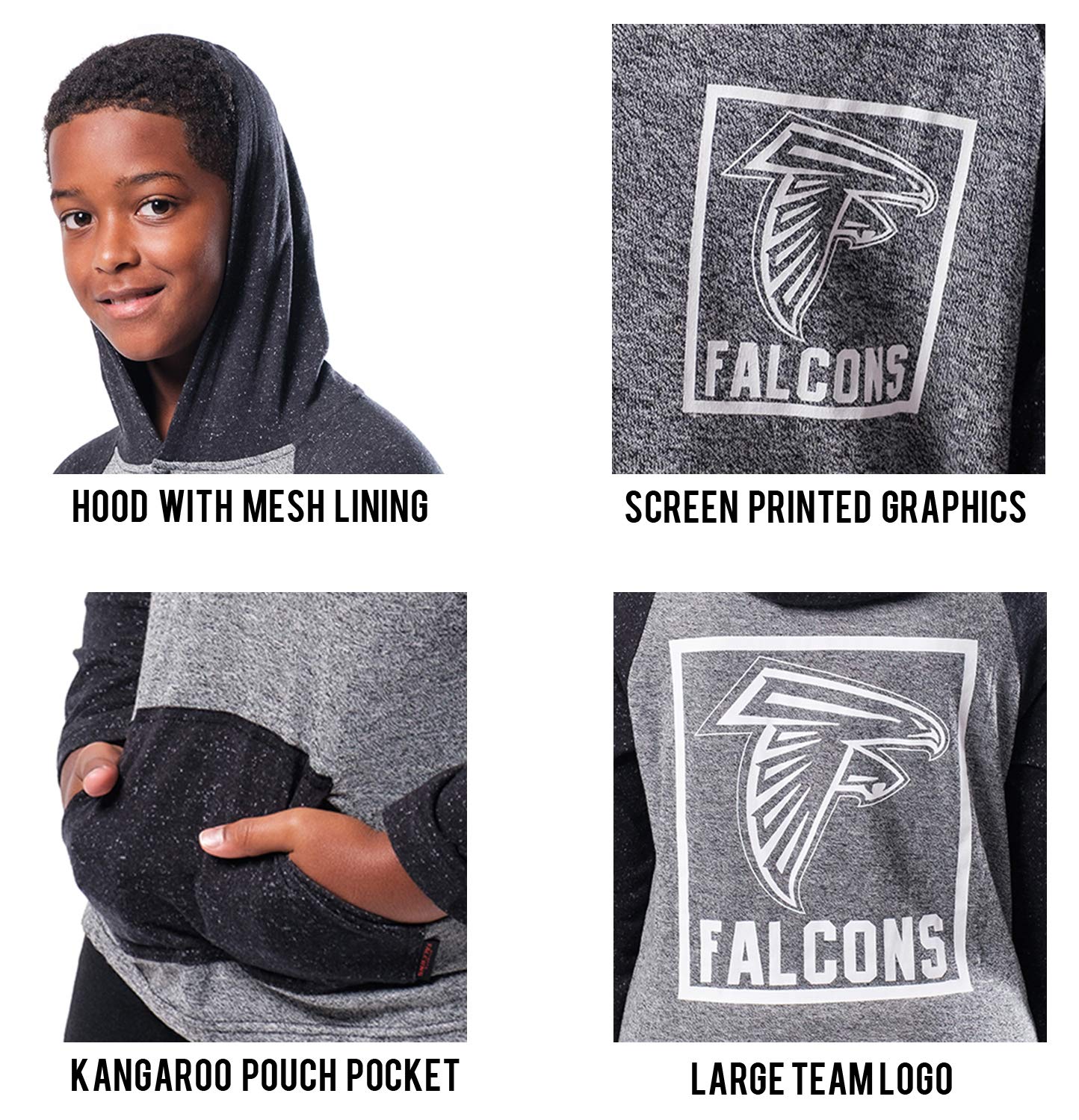Ultra Game NFL Boys Super-Soft Hoodie Pullover Henley Sweatshirt - Image 5