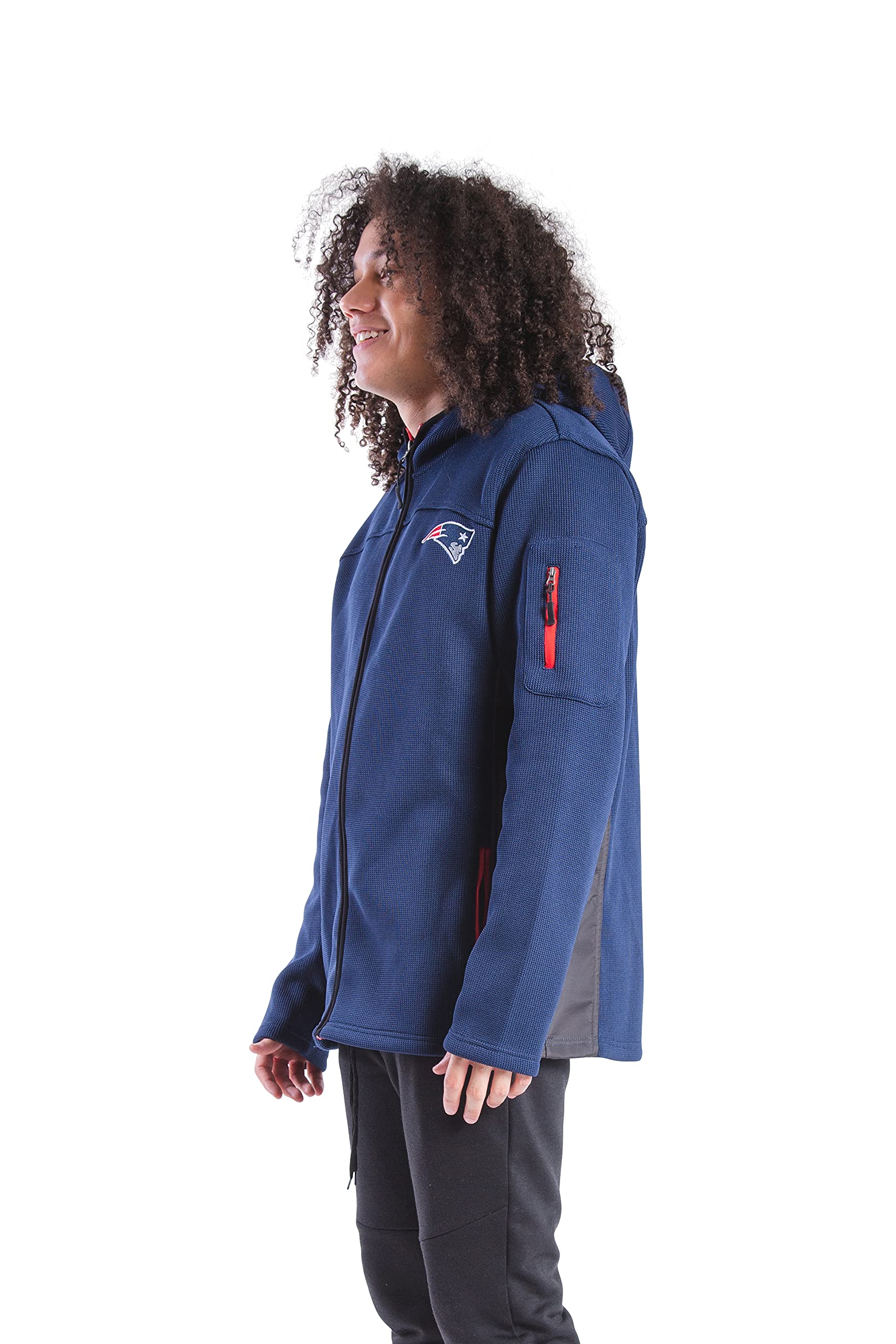 Ultra Game NFL Men's Extra Soft Fleece Full Zip Hooded Sweatshirt Jacket - Image 3
