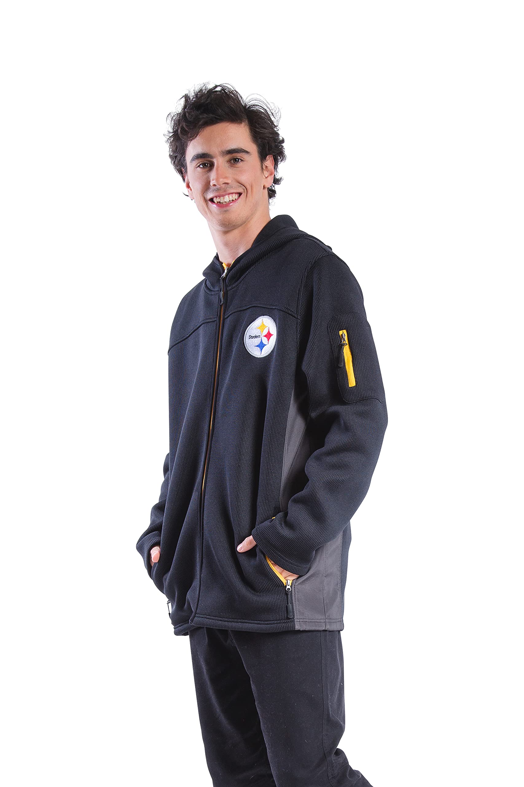 Ultra Game NFL Men's Extra Soft Fleece Full Zip Hooded Sweatshirt Jacket - Image 4