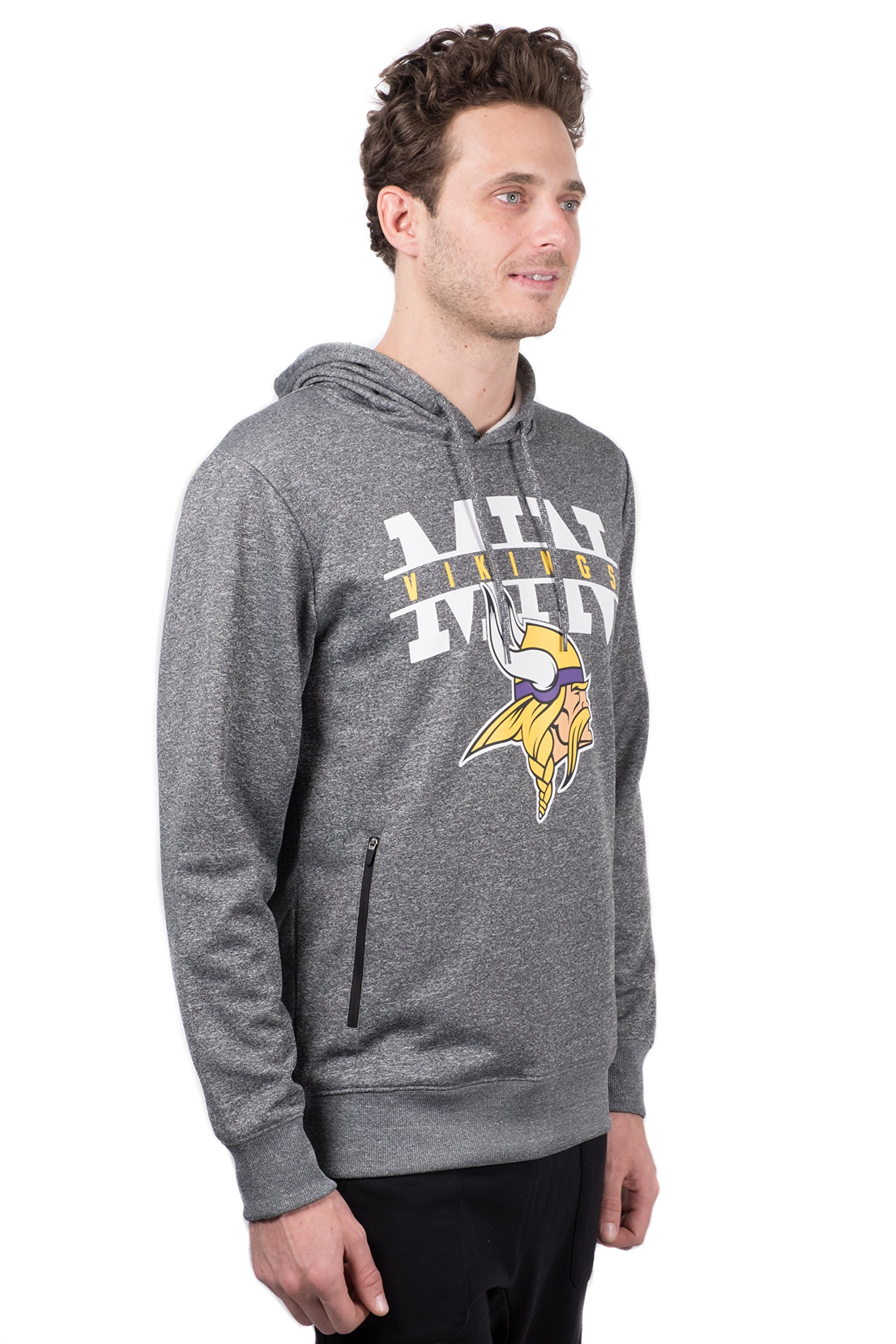 Ultra Game NFL Men's Soft Fleece Hoodie Pullover Sweatshirt With Zipper Pockets - Image 3
