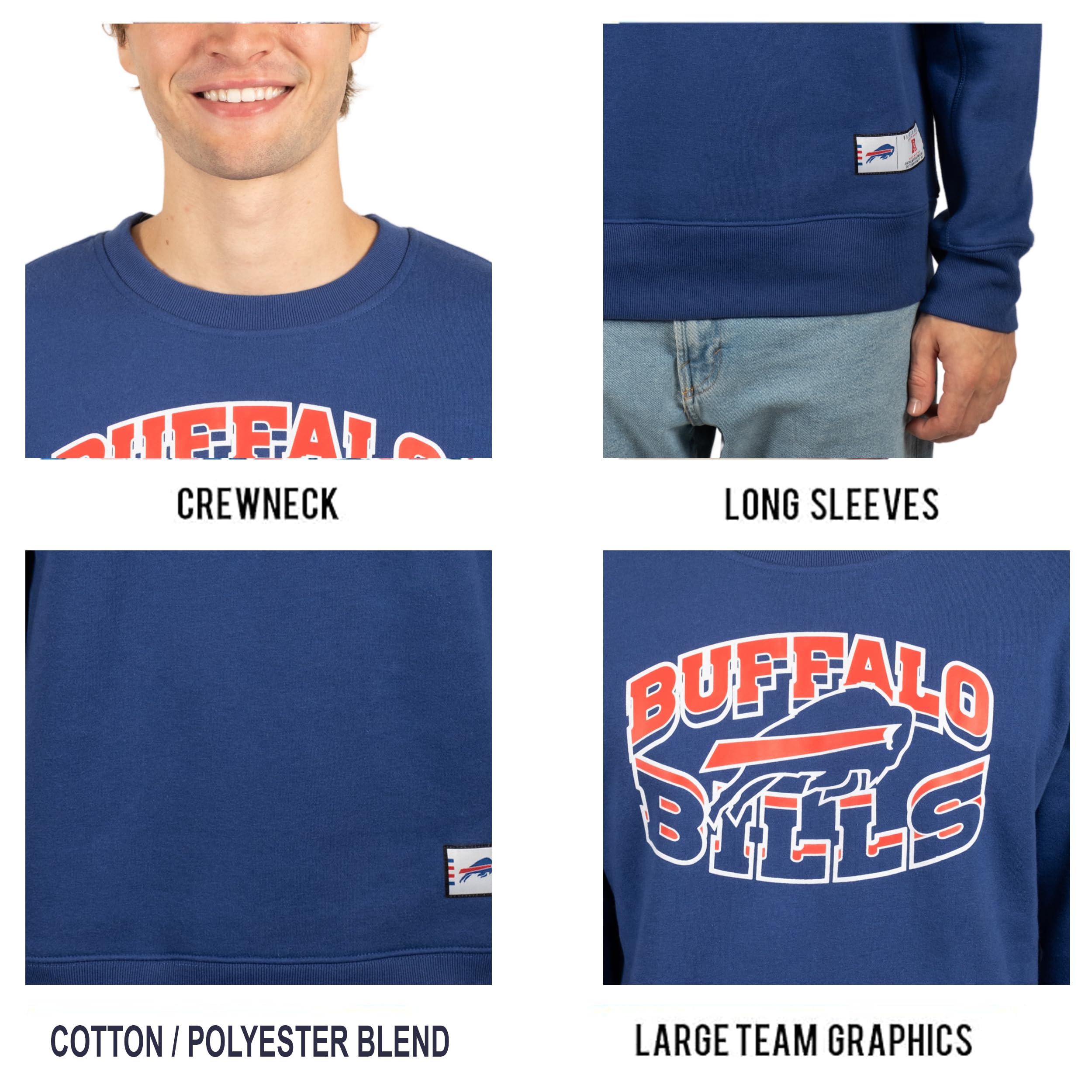 Ultra Game NFL Men's Super Soft Ultimate Crew Neck Sweatshirt - Image 5
