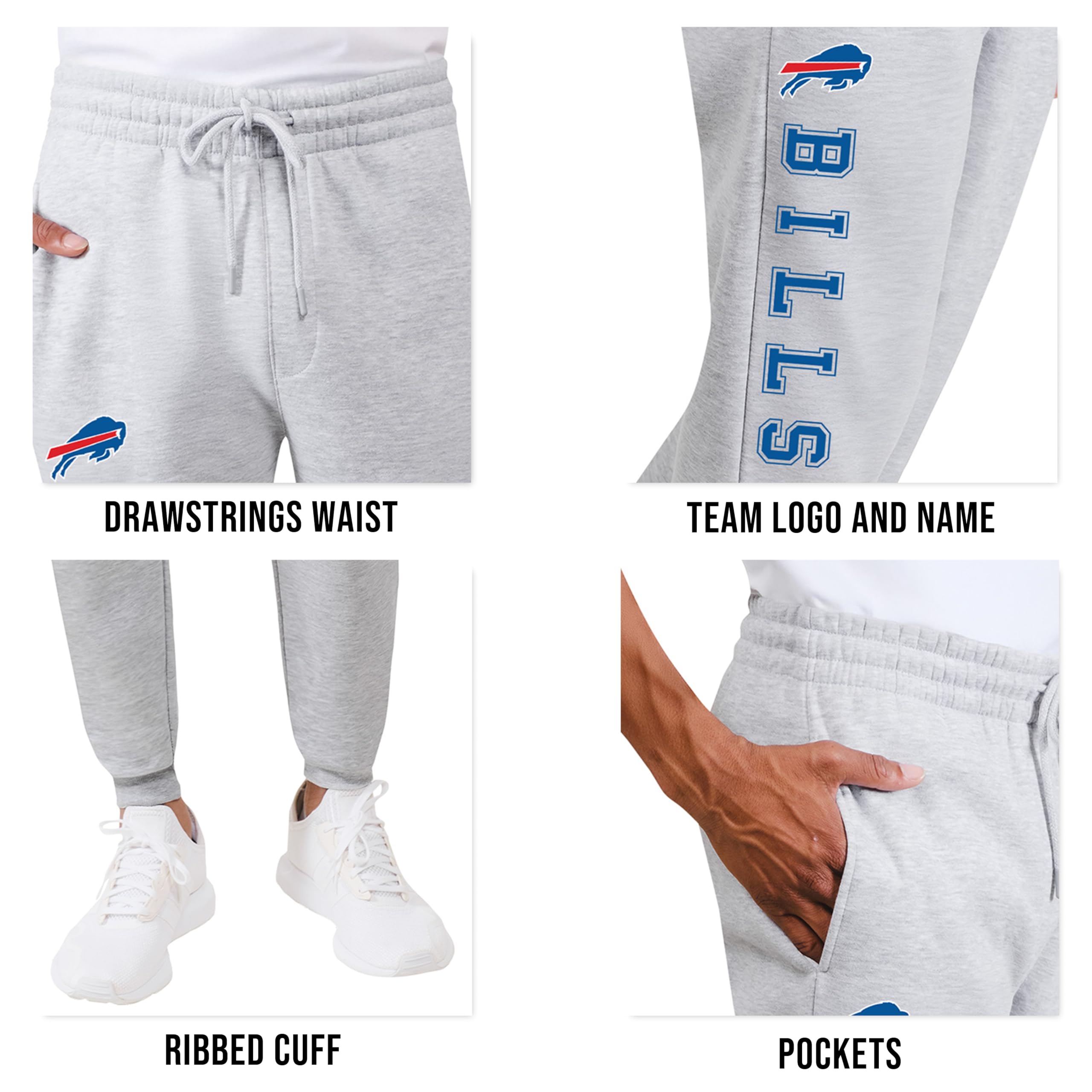 Ultra Game NFL Official Adults Active Super Soft Fleece Game Day Jogger Sweatpants - Image 5