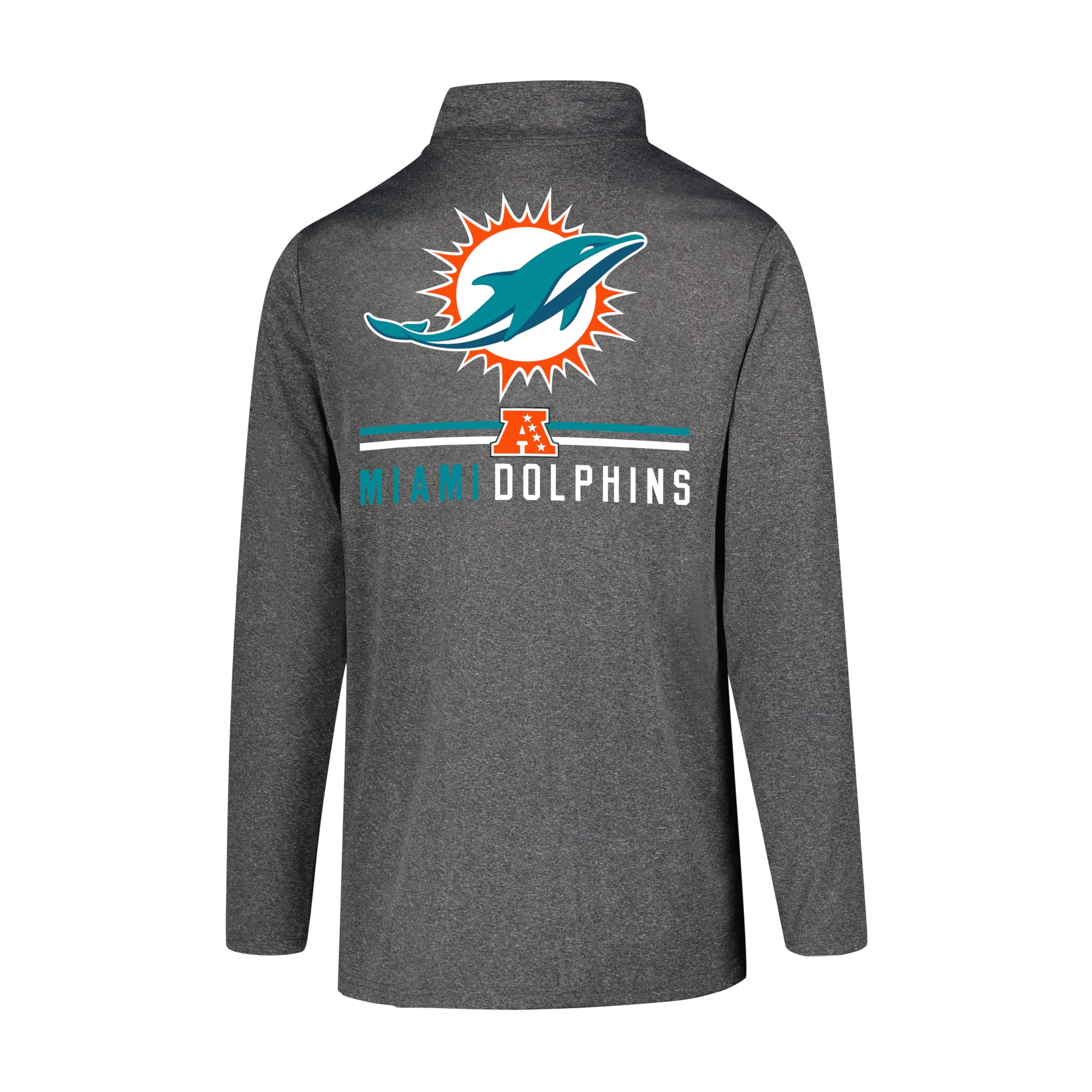 Ultra Game NFL Official Adults Super Soft Quarter Zip Long Sleeve T-Shirt - Image 3